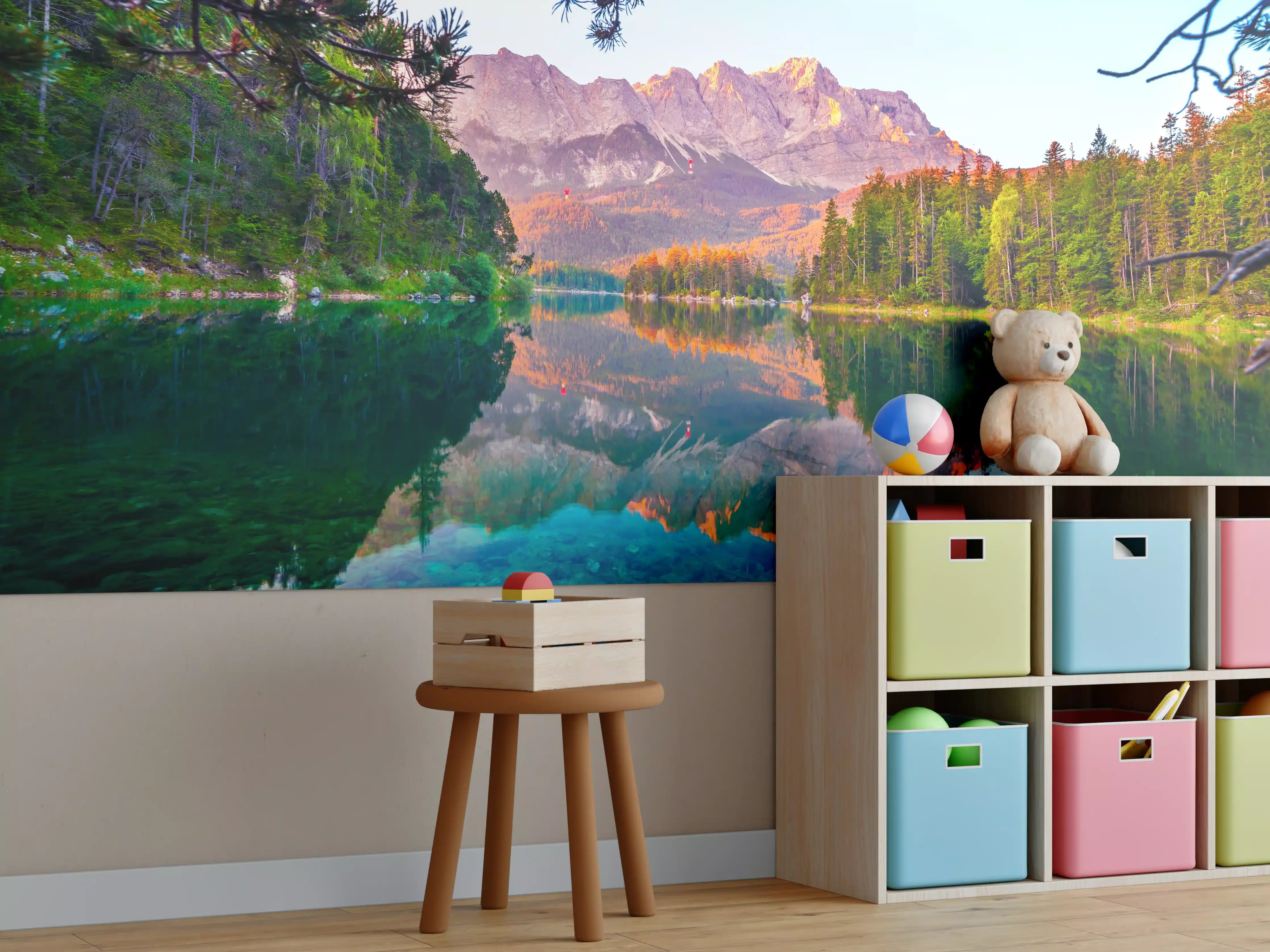 Kinderzimmer Wandgestaltung - Idyllischer Sommermorgen am Eibsee