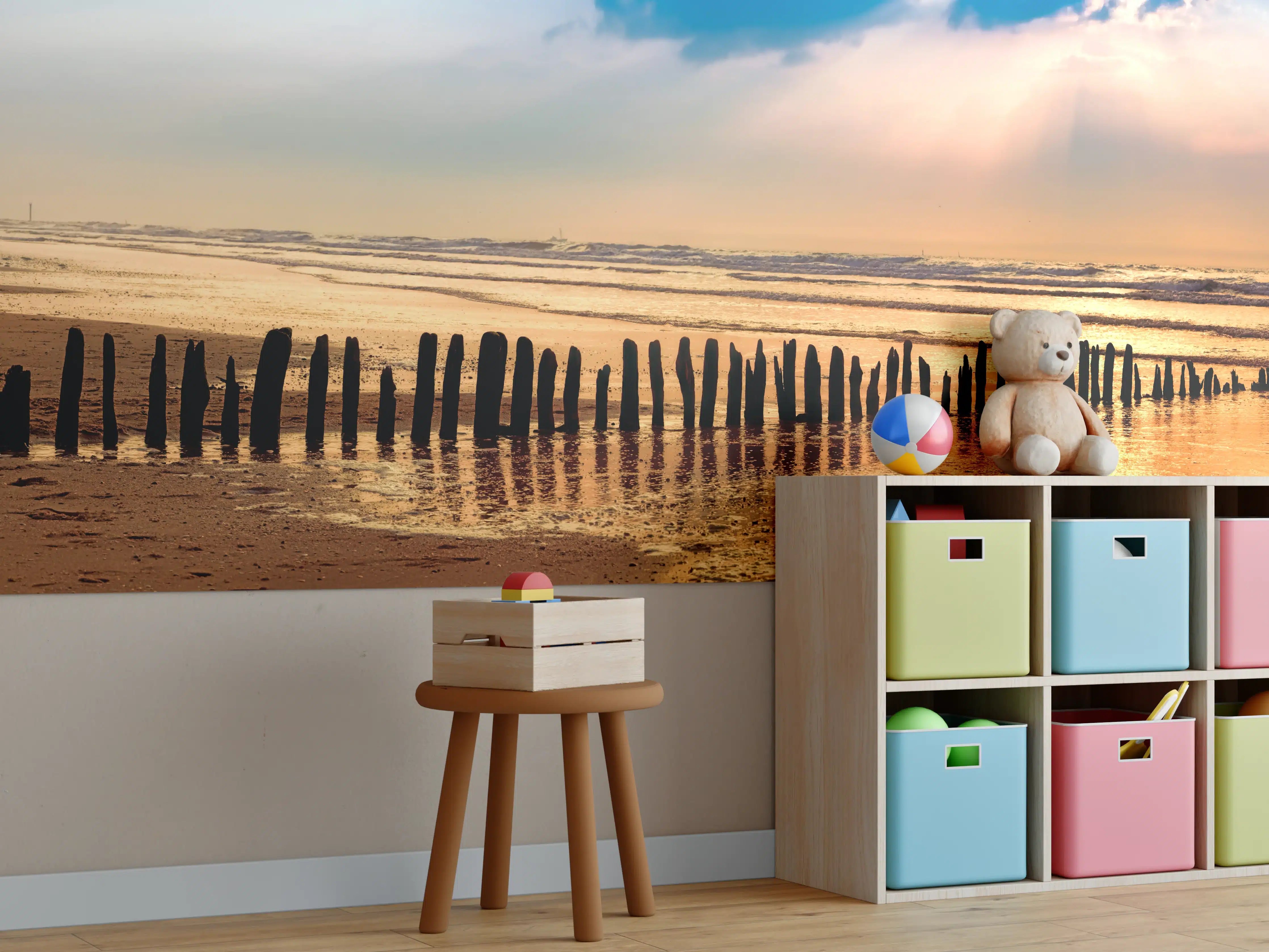 Kinderzimmer Wandgestaltung - Idyllischer Sonnenuntergang am Meer
