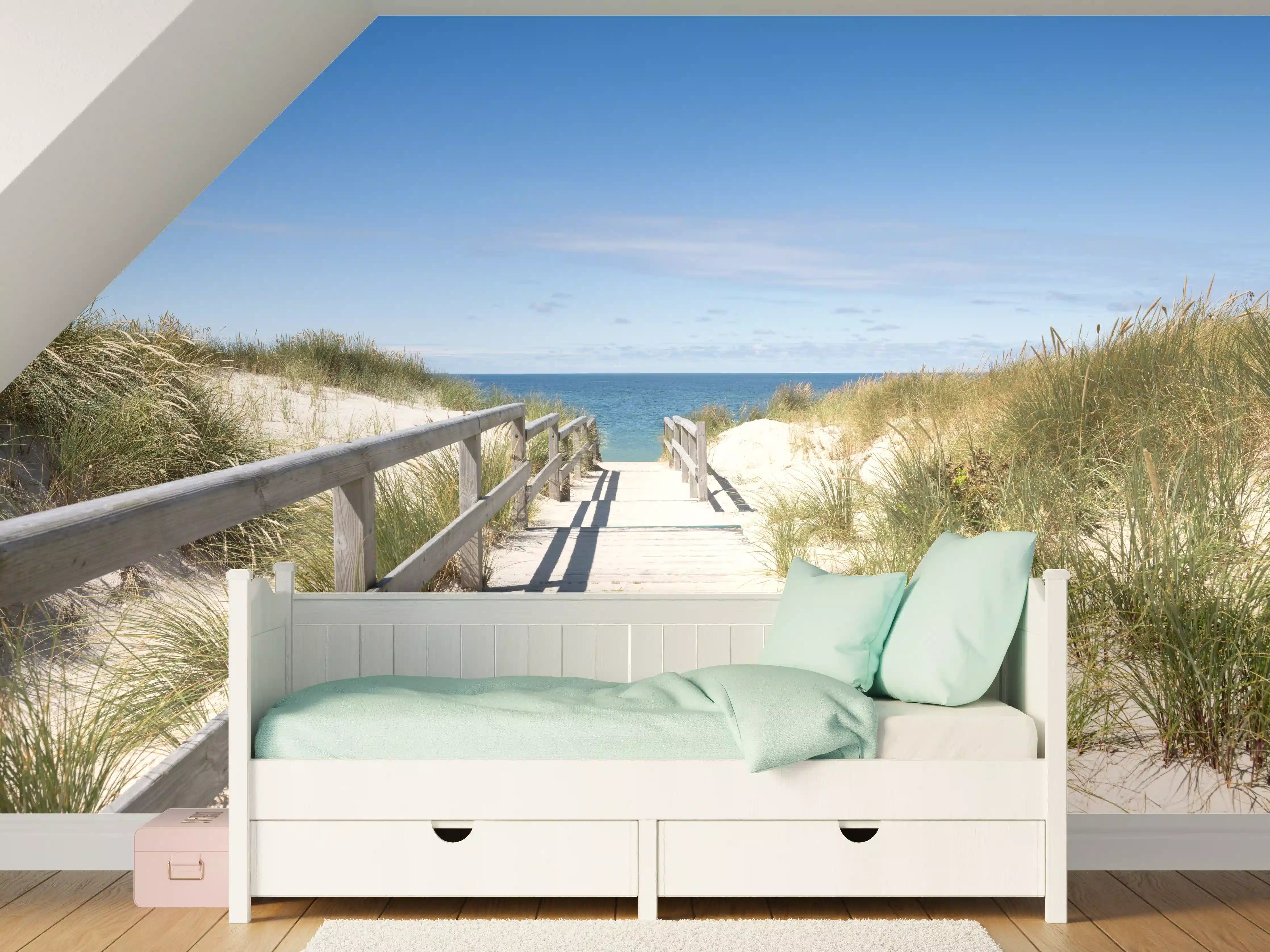 Kinderzimmer Wandgestaltung - Idyllischer Strandweg mit Dünen