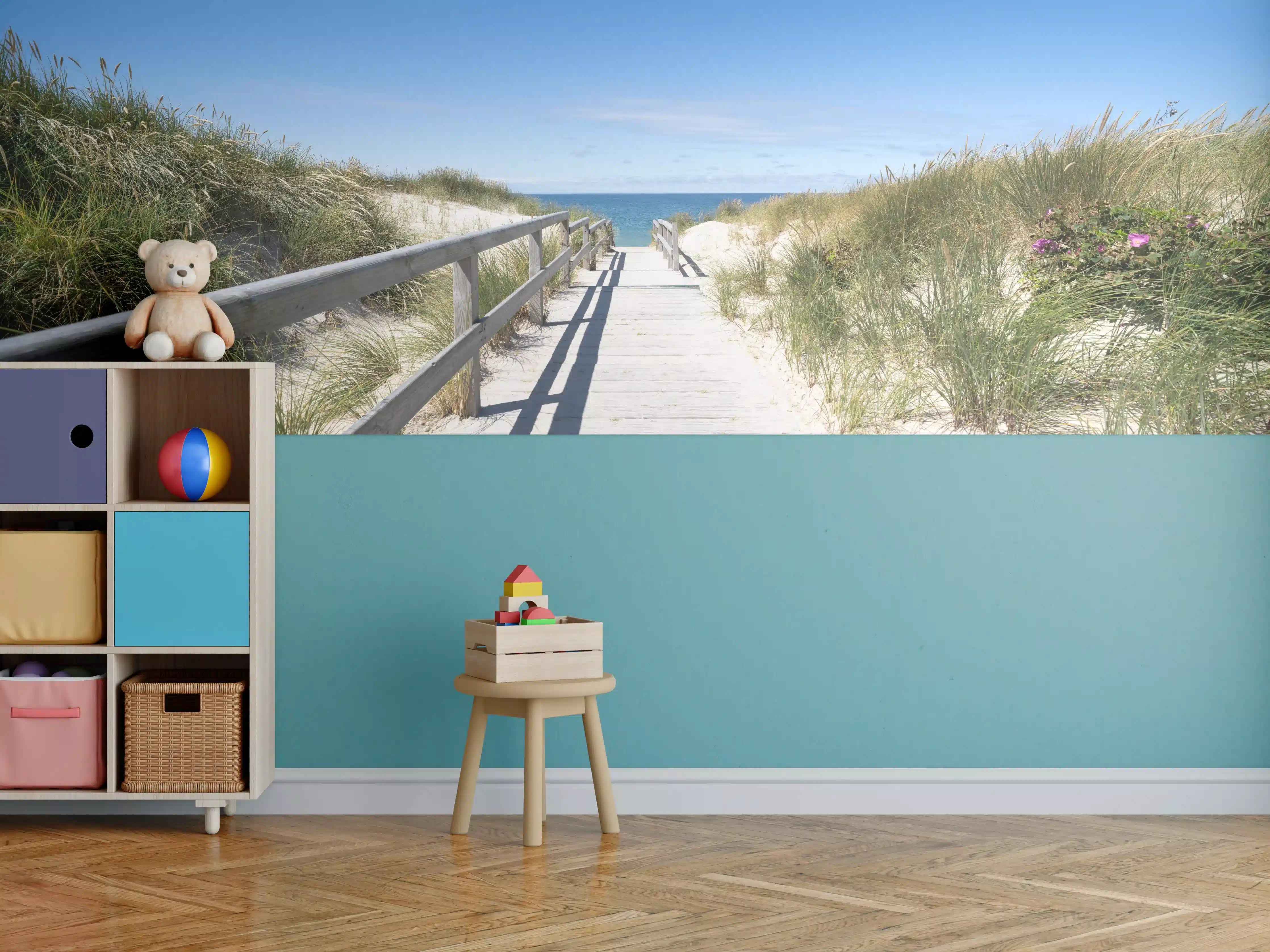 Kinderzimmer Wandgestaltung - Idyllischer Strandweg mit Dünen