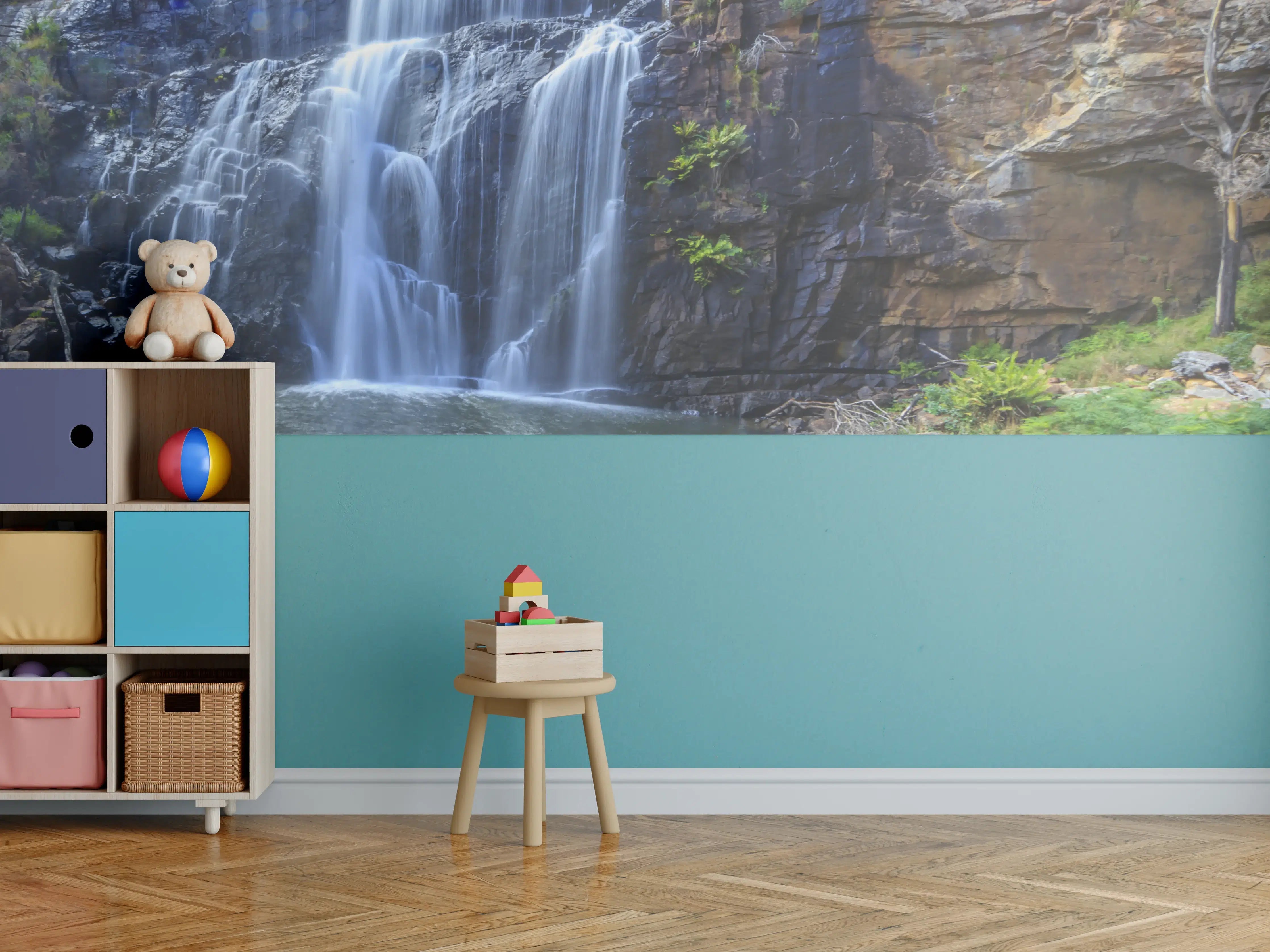 Kinderzimmer Wandgestaltung - Idyllischer Wasserfall in New South Wales Australien