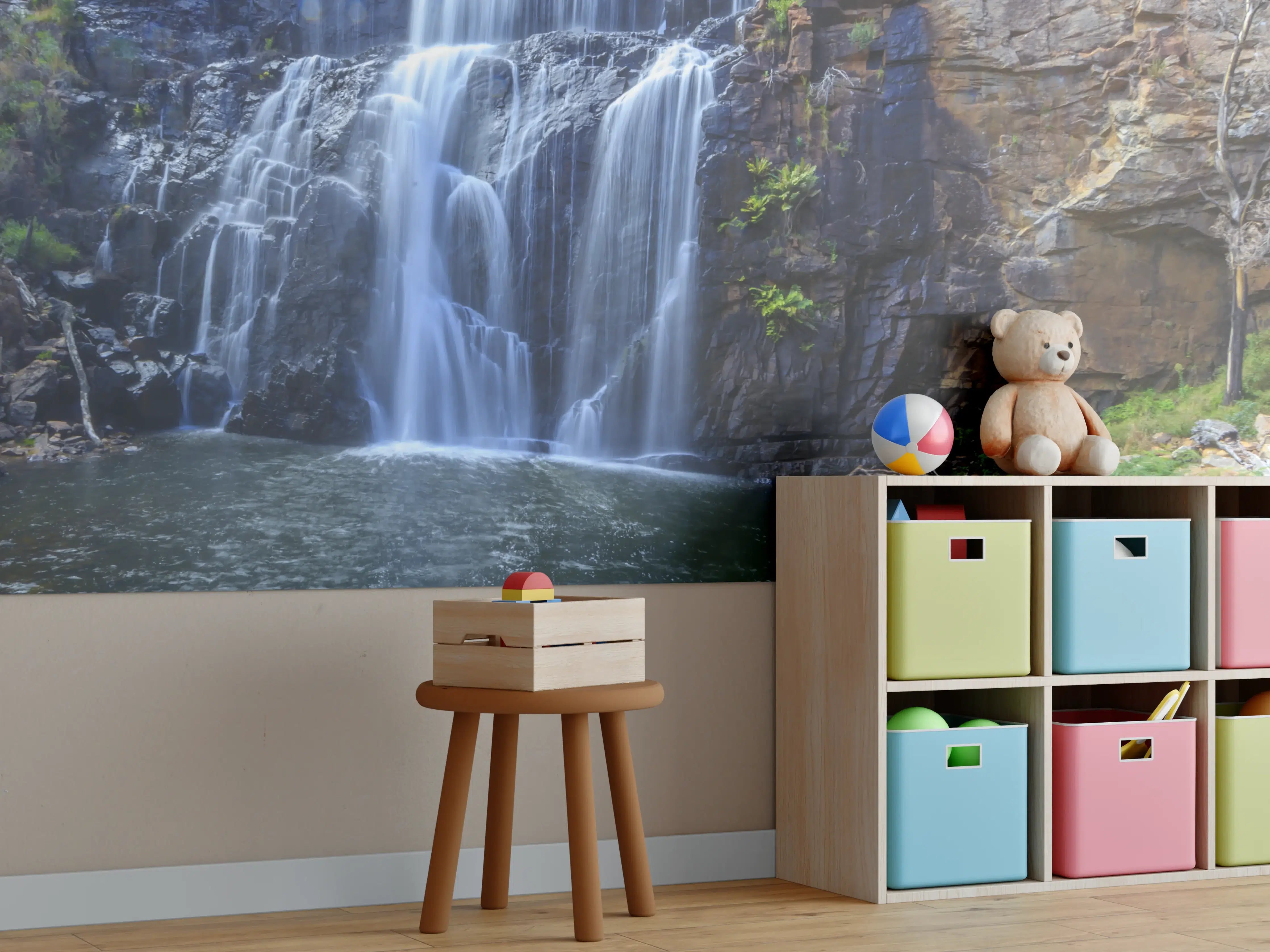 Kinderzimmer Wandgestaltung - Idyllischer Wasserfall in New South Wales Australien