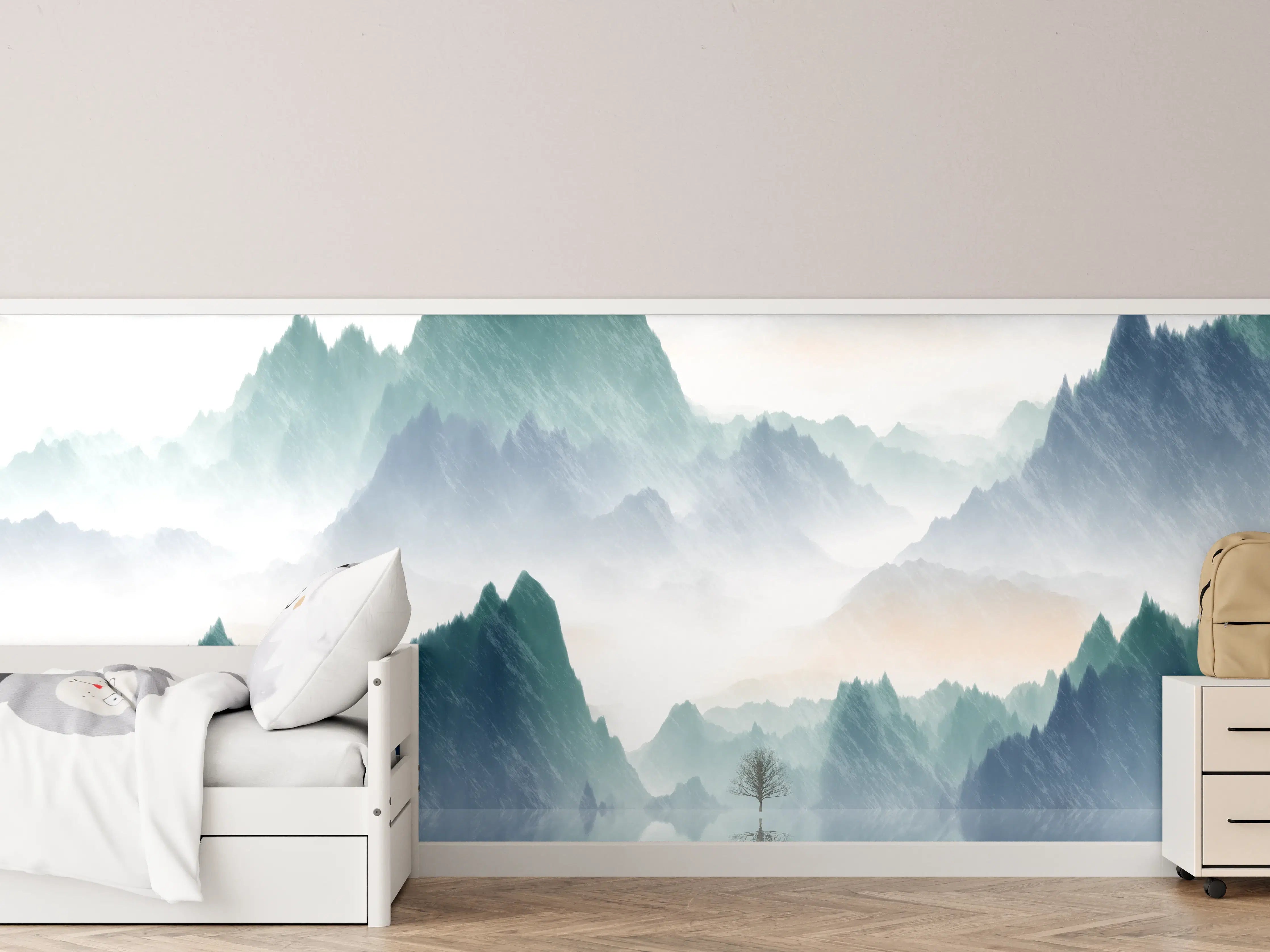 Kinderzimmer Wandgestaltung - In den Bergen - Moderne Kunst