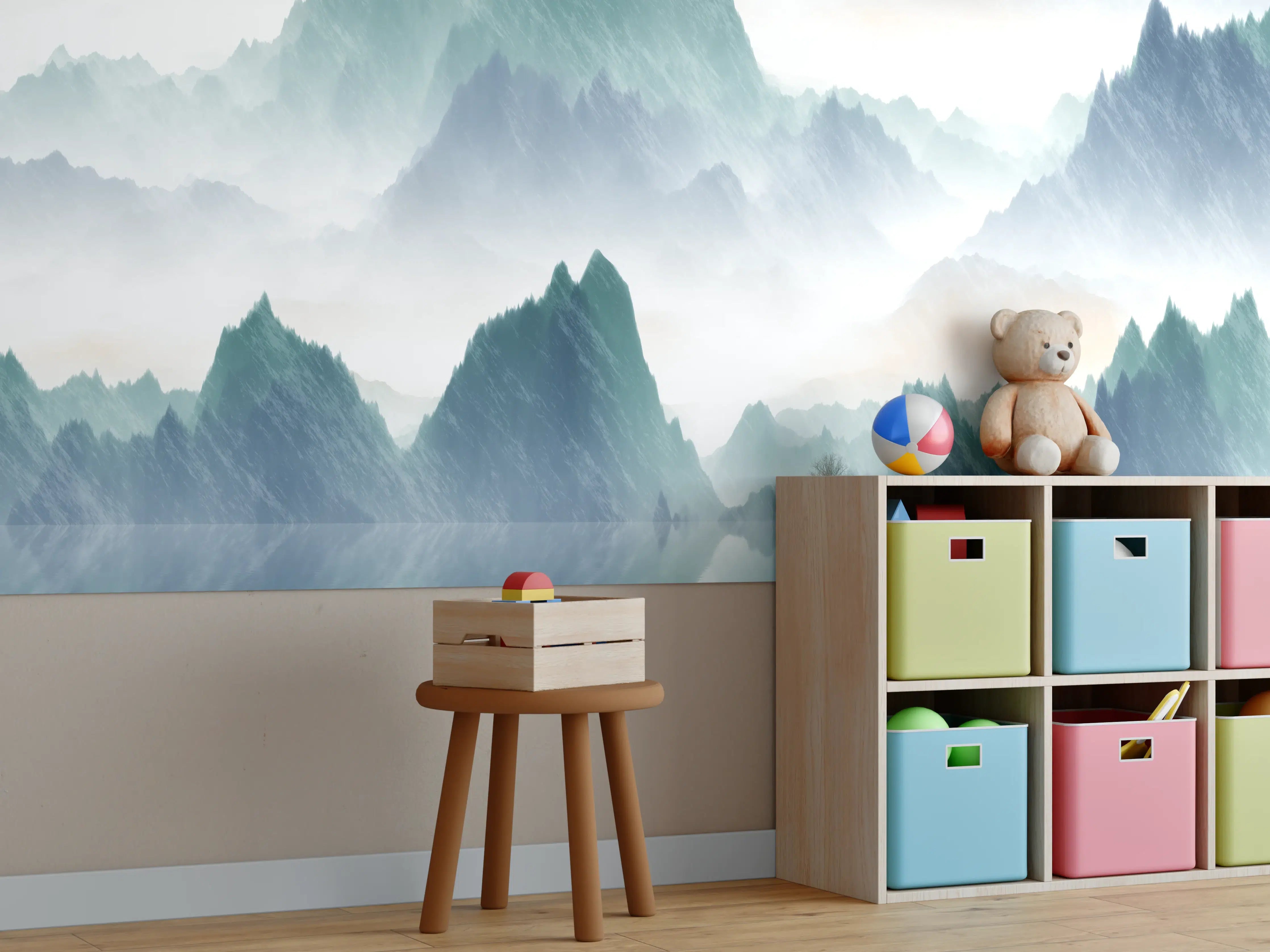 Kinderzimmer Wandgestaltung - In den Bergen - Moderne Kunst