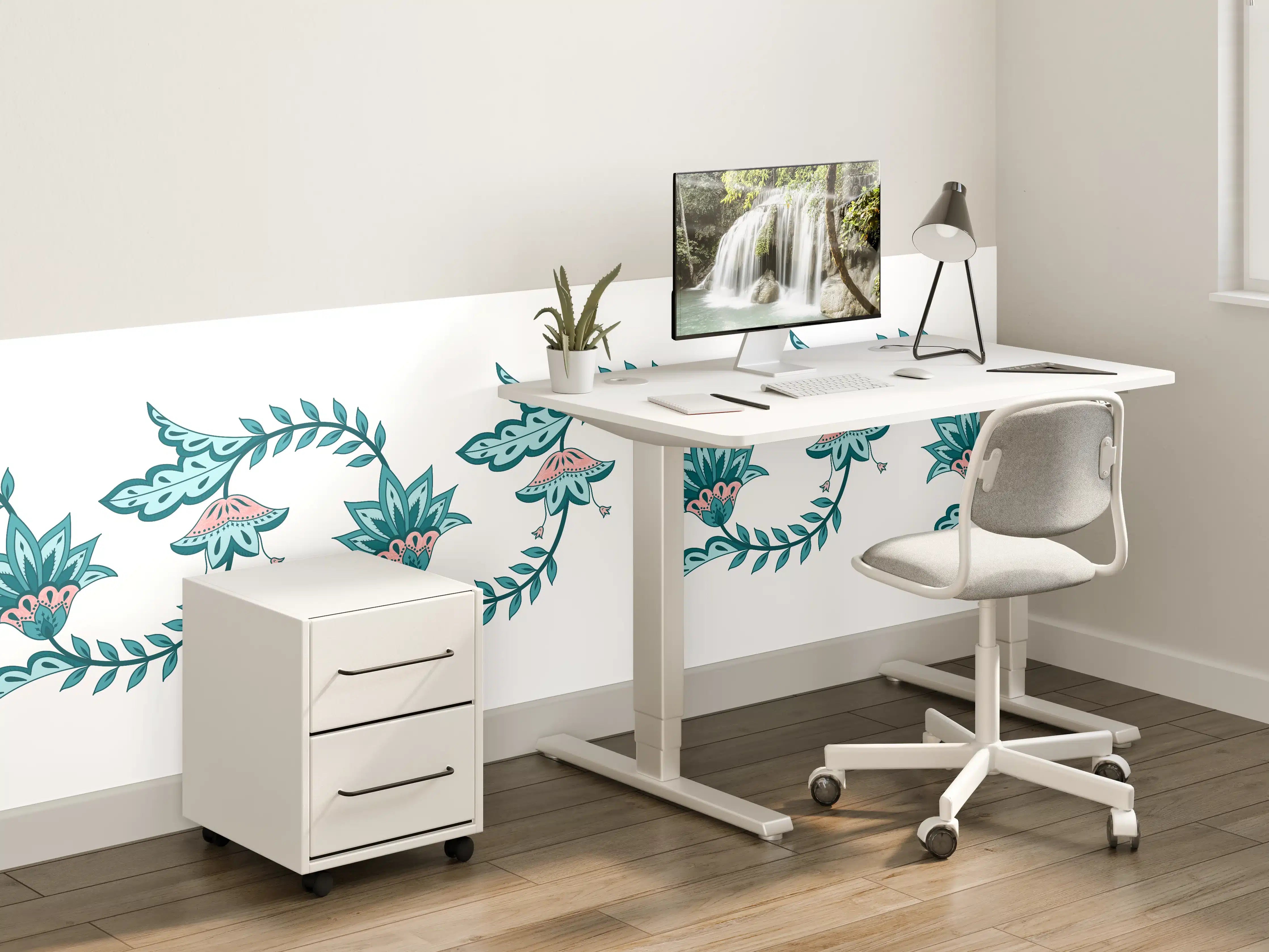 Kinderzimmer Wandgestaltung - Indisches Paisley Batik Muster