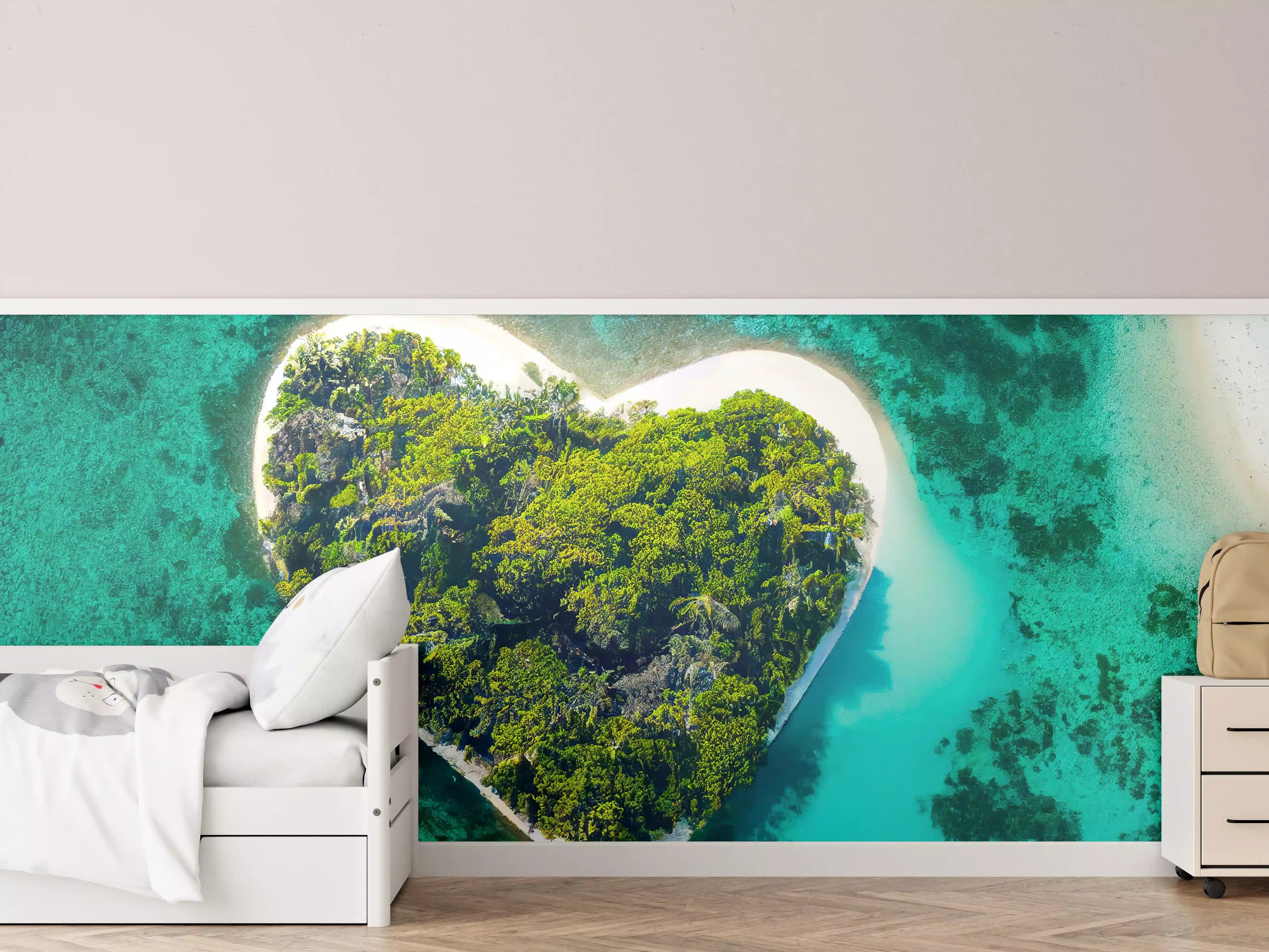Kinderzimmer Wandgestaltung - Insel in Herzform