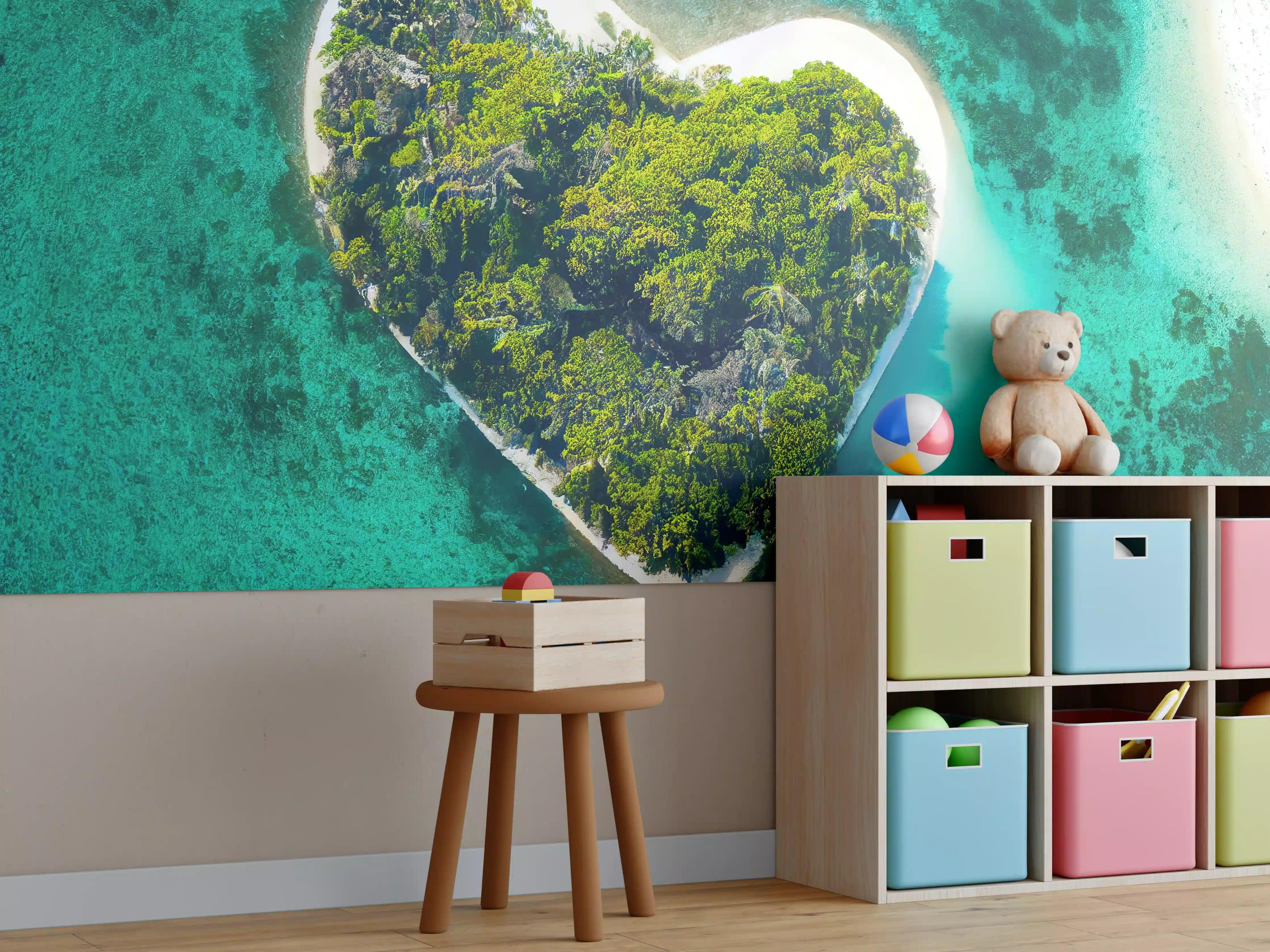 Kinderzimmer Wandgestaltung - Insel in Herzform