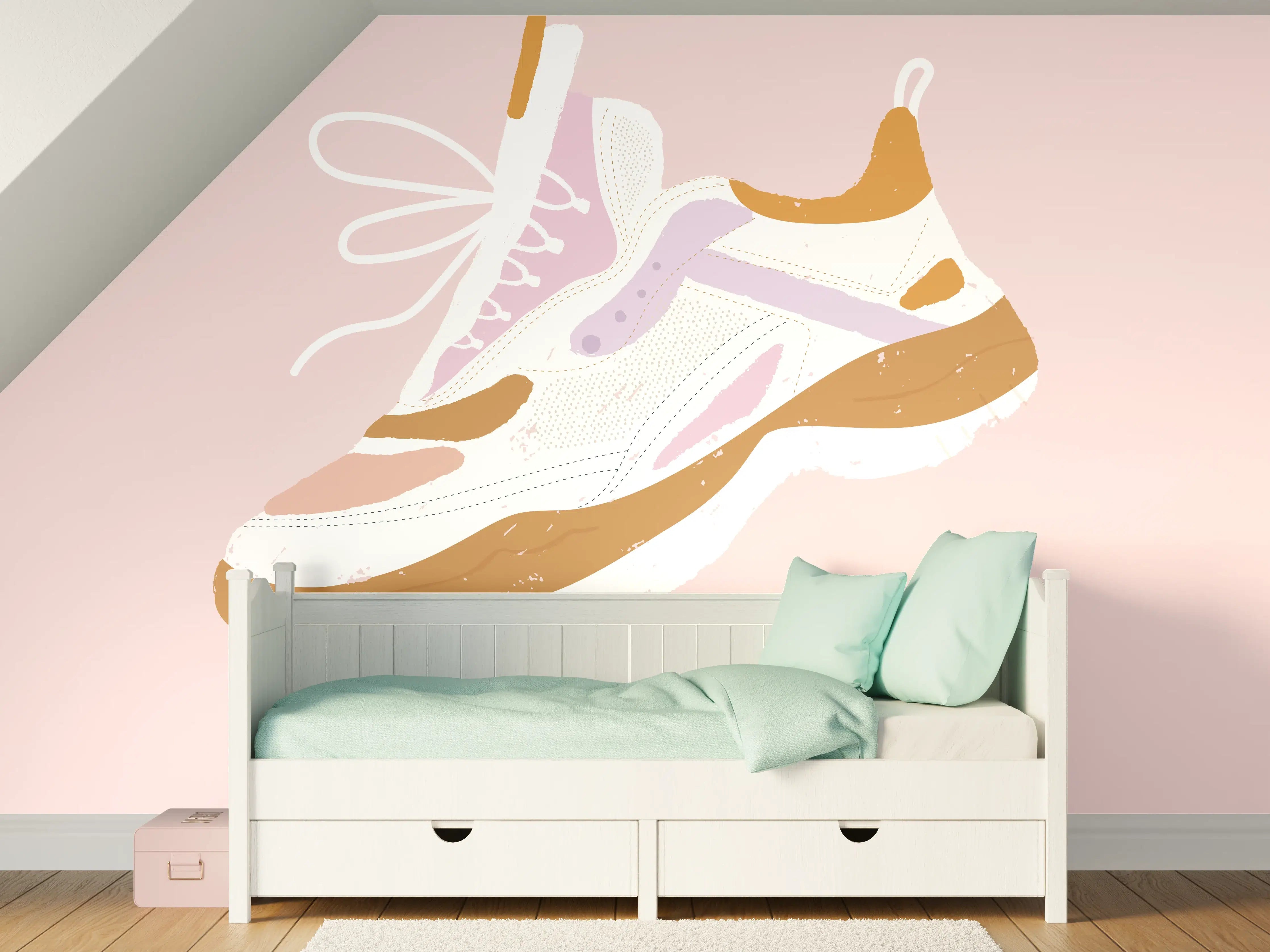 Kinderzimmer Wandgestaltung - Inspirierender Sport-Laufschuh