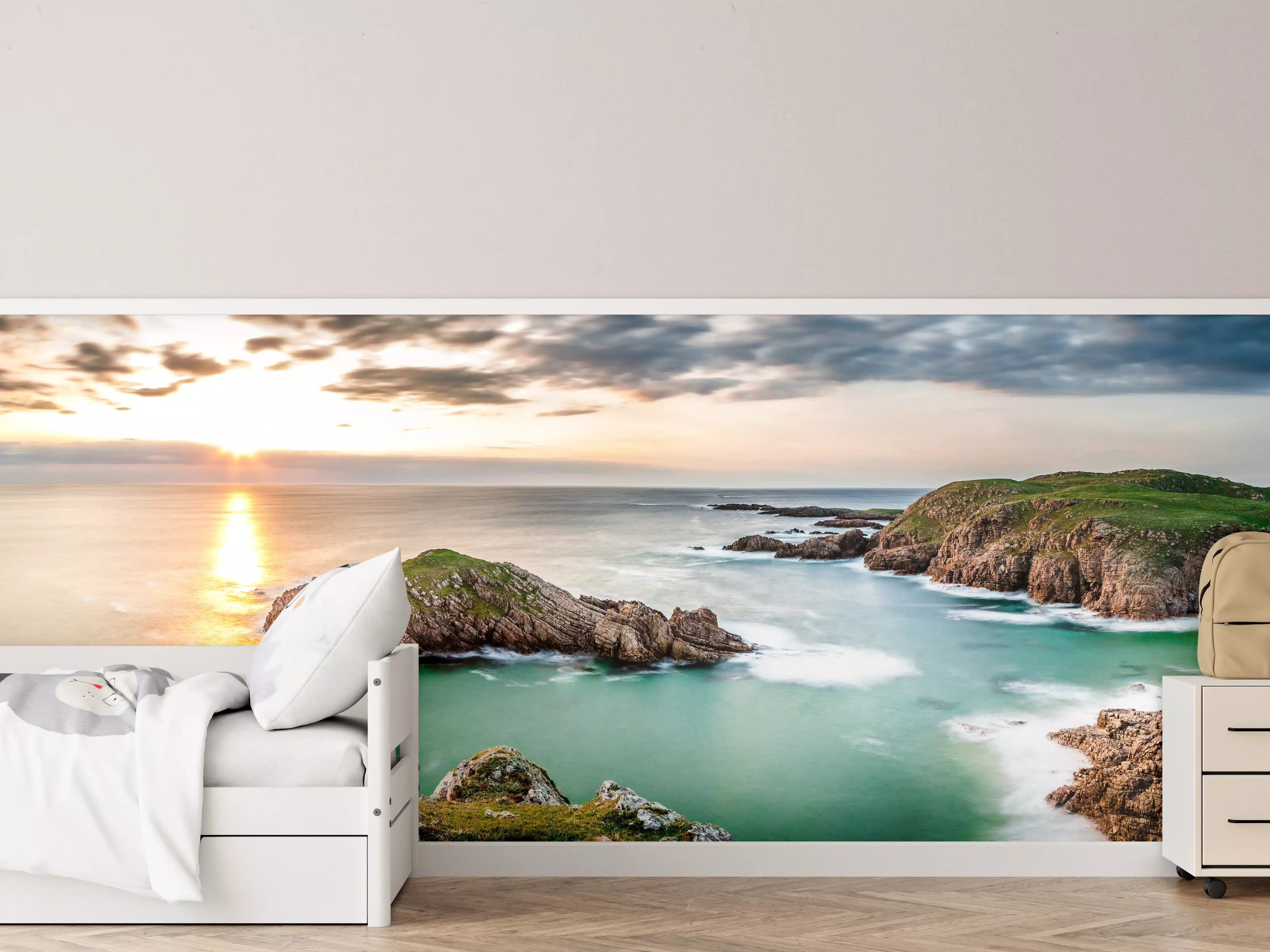 Kinderzimmer Wandgestaltung - Irland Küstenpanorama Sonnenuntergang
