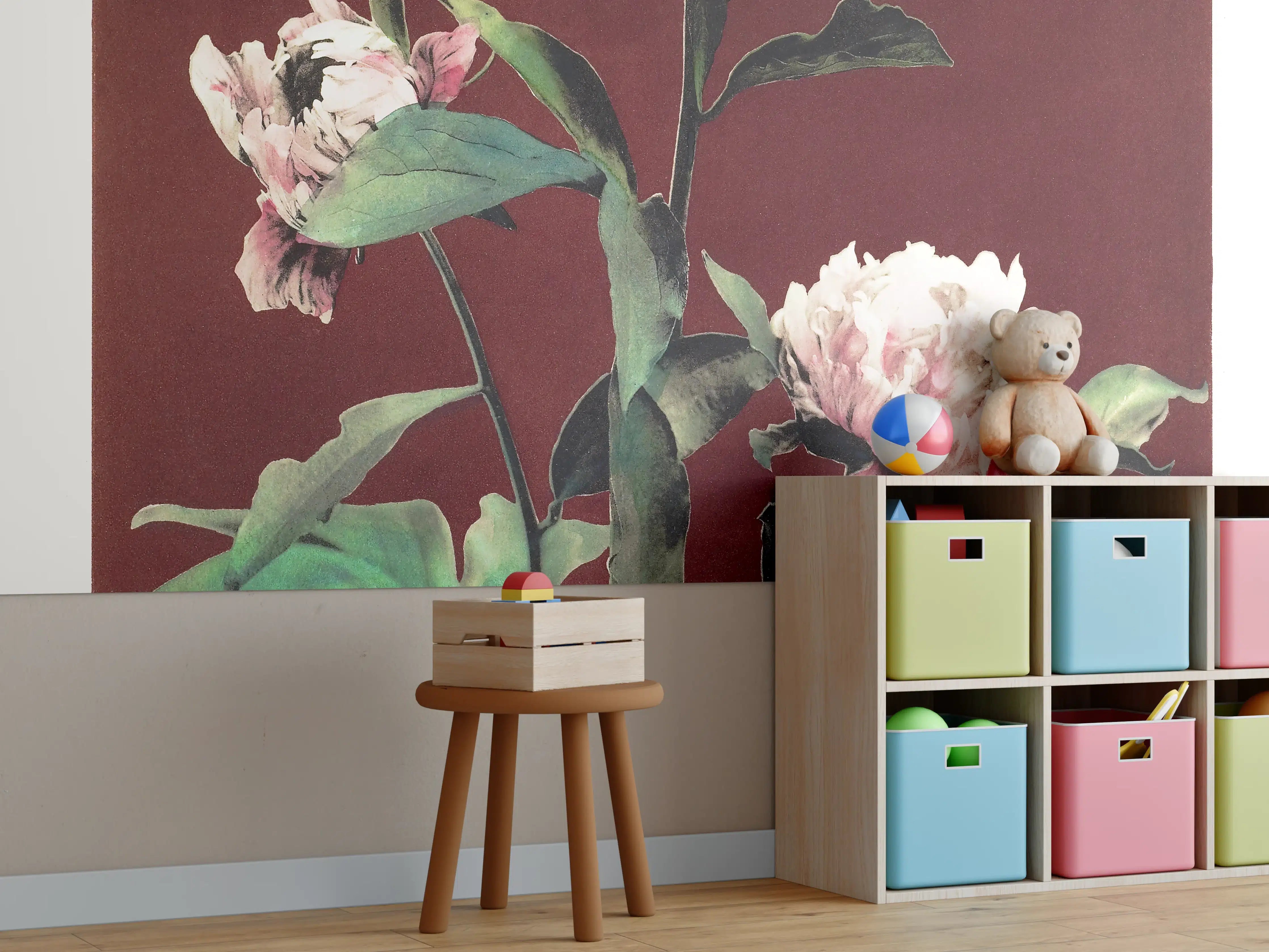 Kinderzimmer Wandgestaltung - Japanische Pfingstrosen - Gemälde