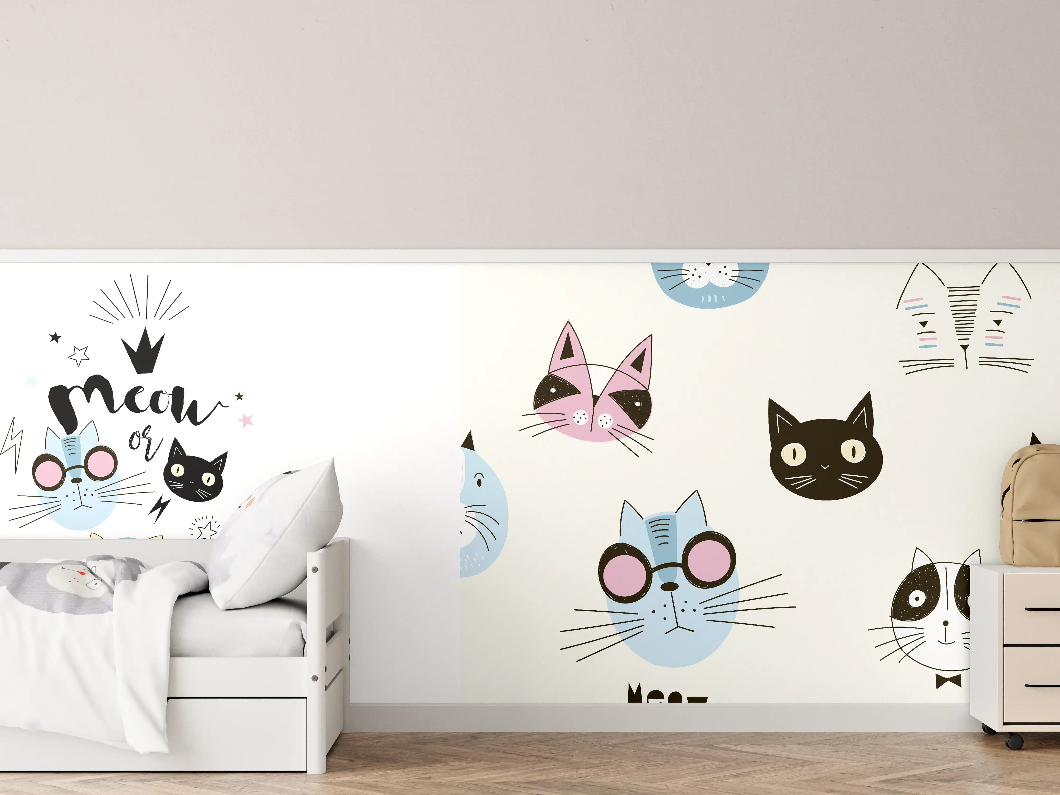 Kinderzimmer Wandgestaltung - Katzen-Muster Pyjama-Set