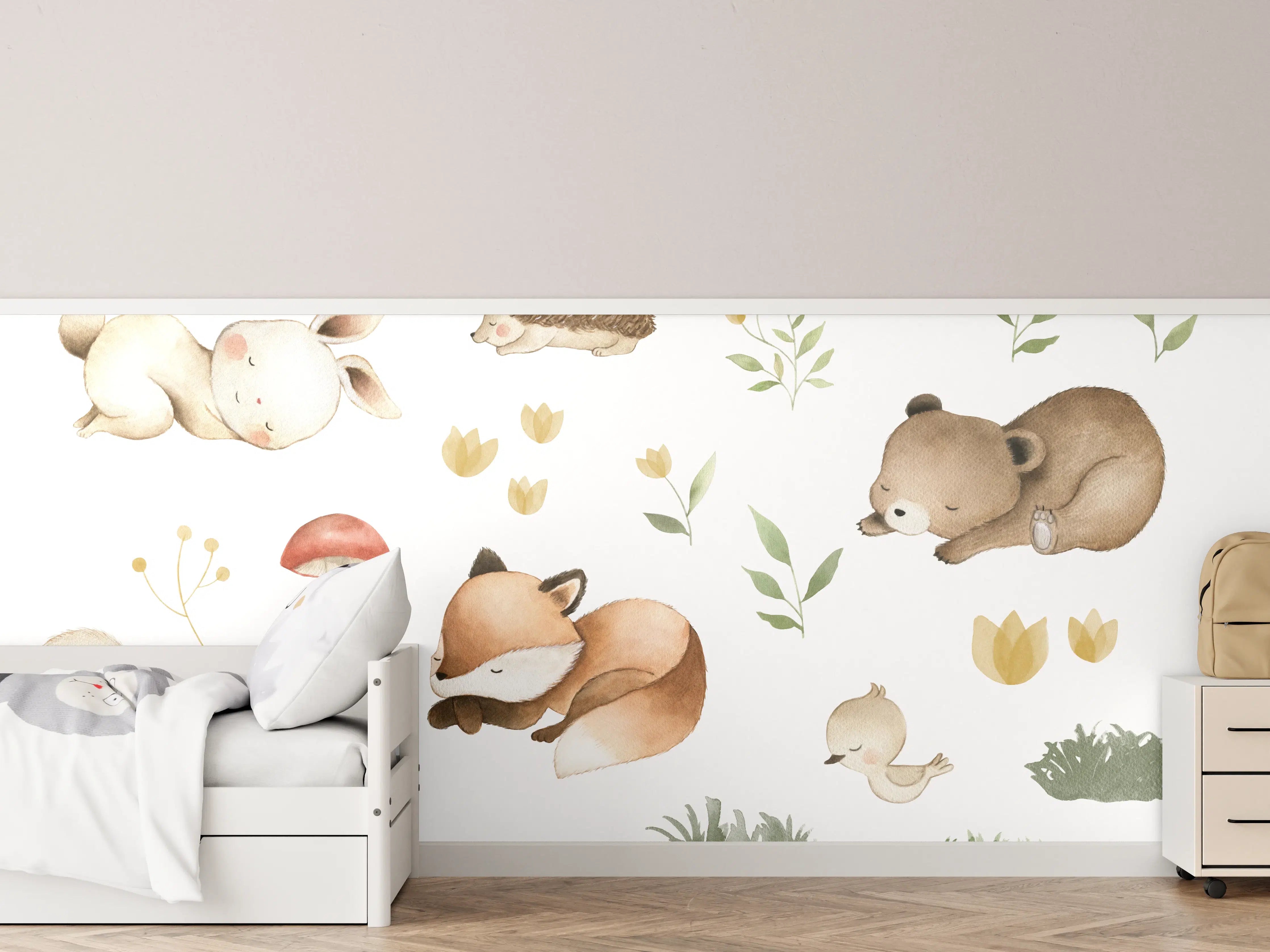 Kinderzimmer Wandgestaltung - Kindermotiv - Schlafende Tierchen