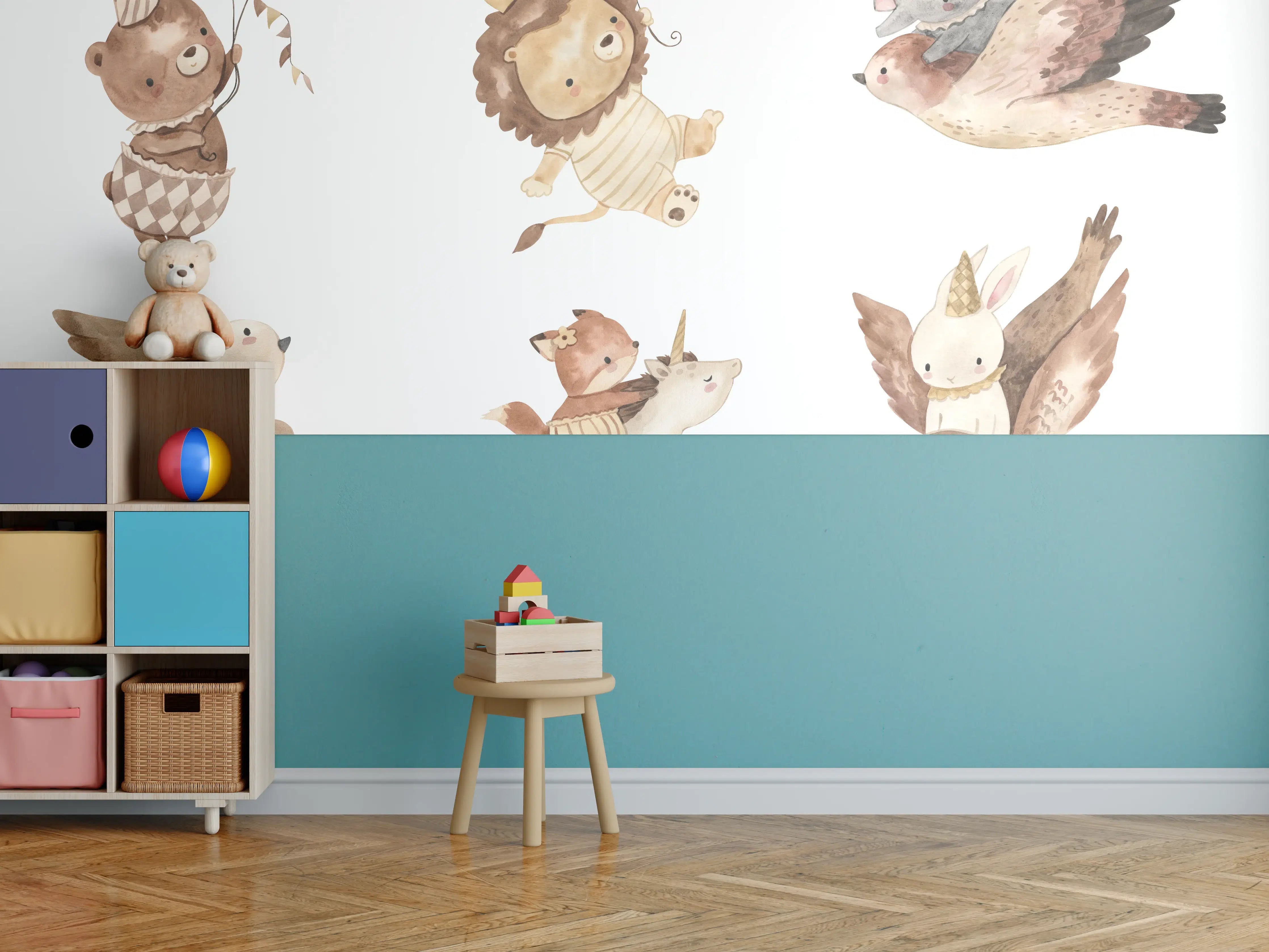 Kinderzimmer Wandgestaltung - Kindermotiv - Tiere in den Lüften