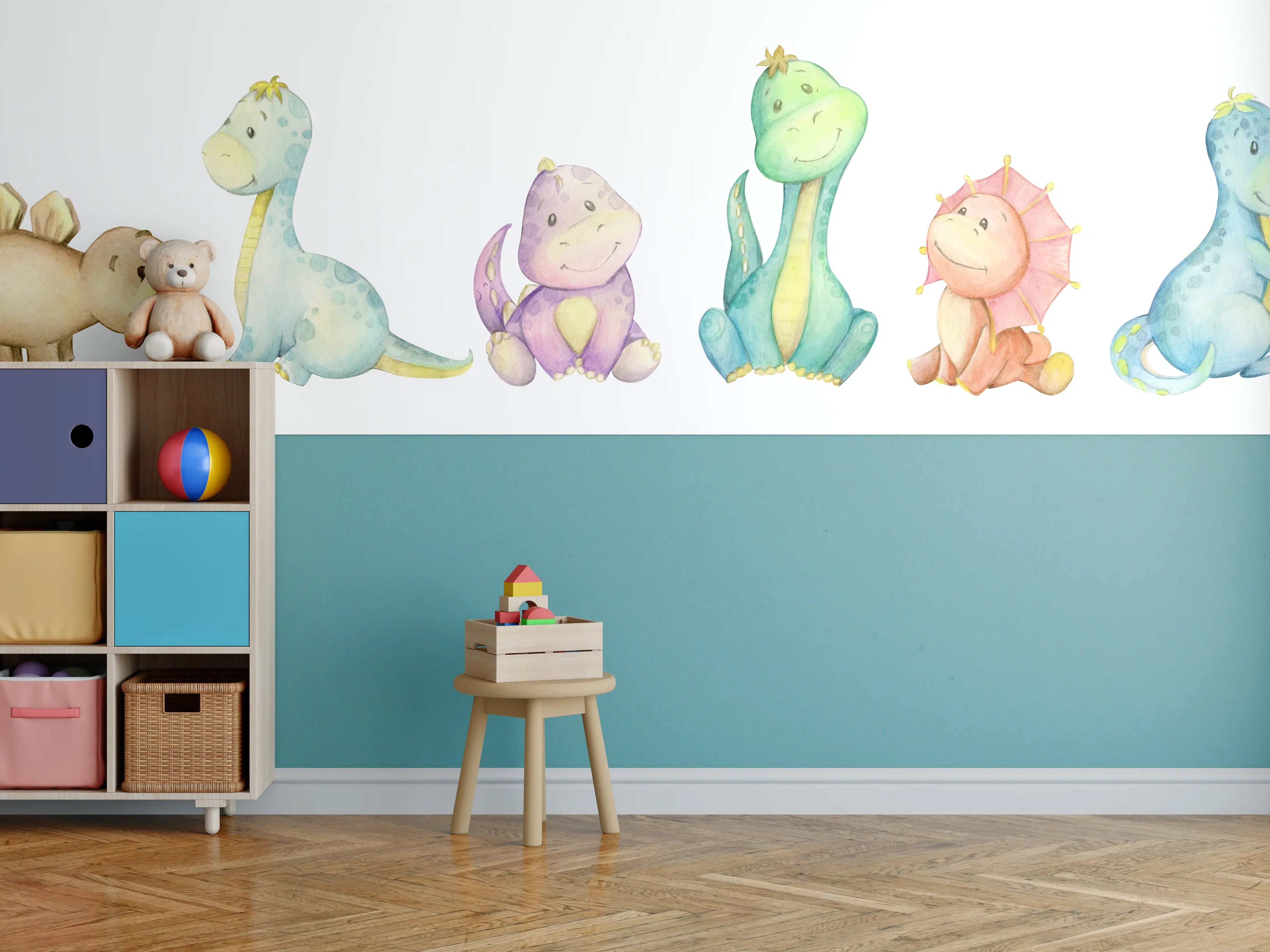 Kinderzimmer Wandgestaltung - Kindliche Dinosaurier