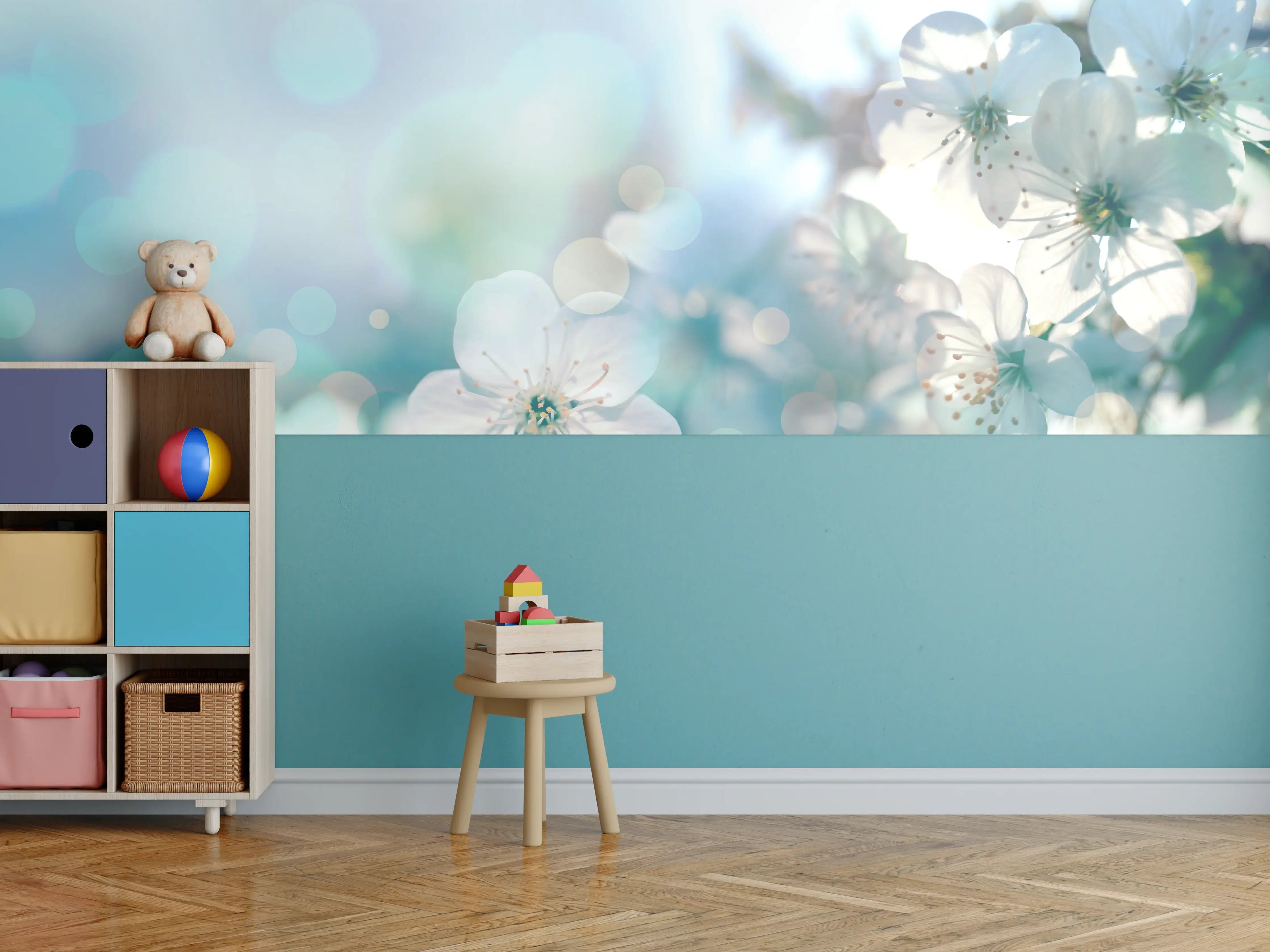 Kinderzimmer Wandgestaltung - Kirchbaum Frühlings-Blüten