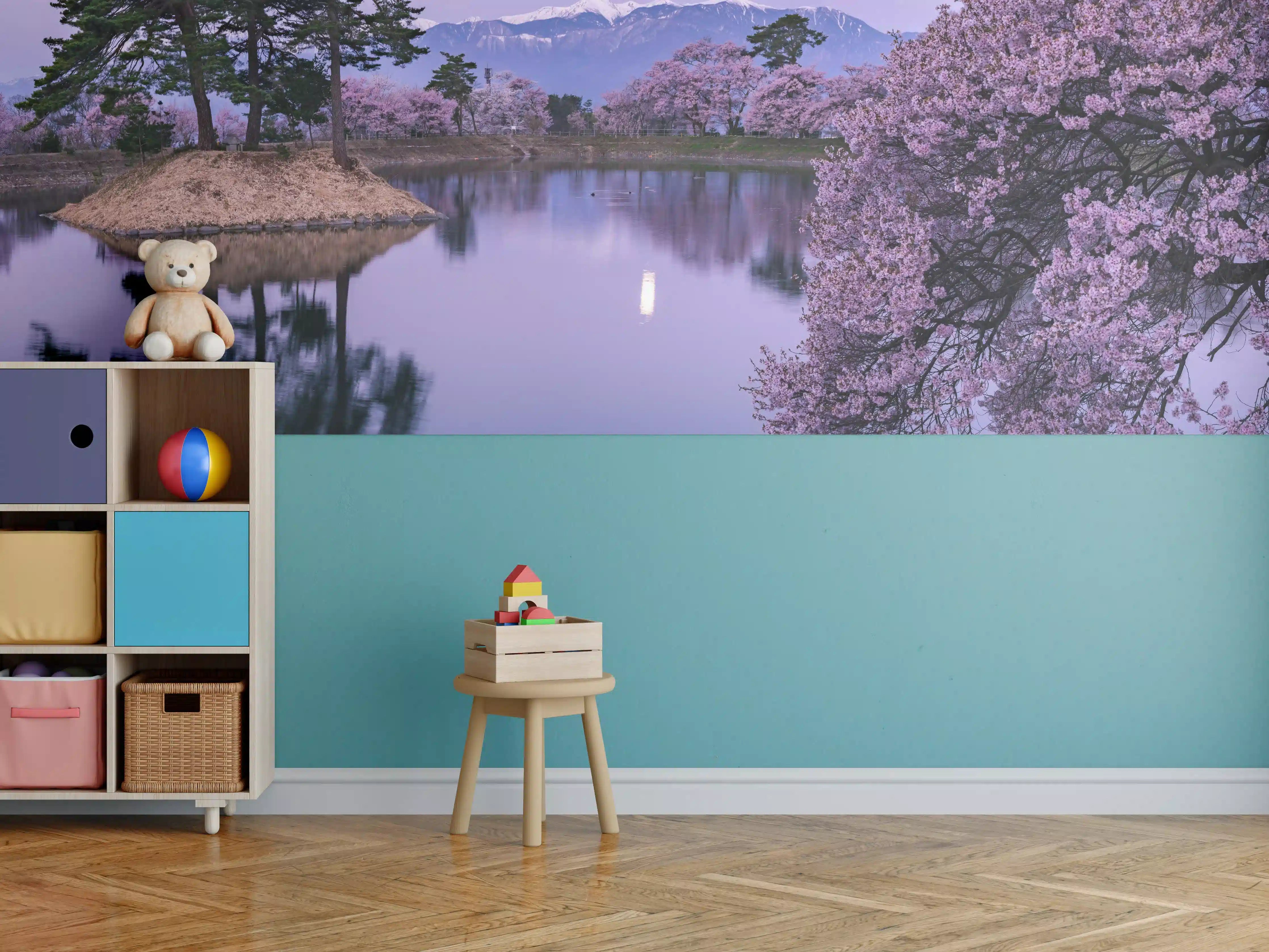Kinderzimmer Wandgestaltung - Kirschblüte - Vollmond