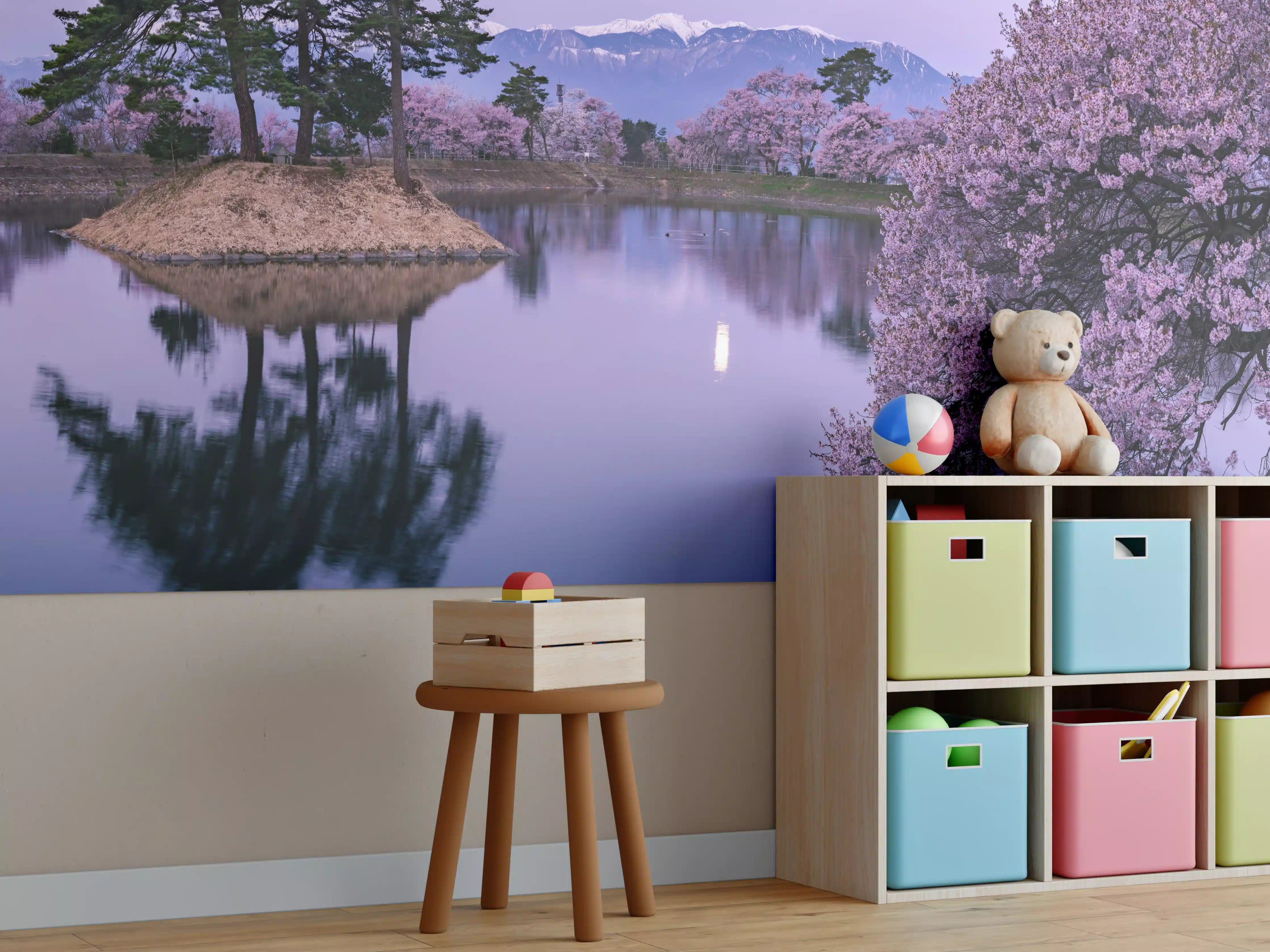 Kinderzimmer Wandgestaltung - Kirschblüte - Vollmond