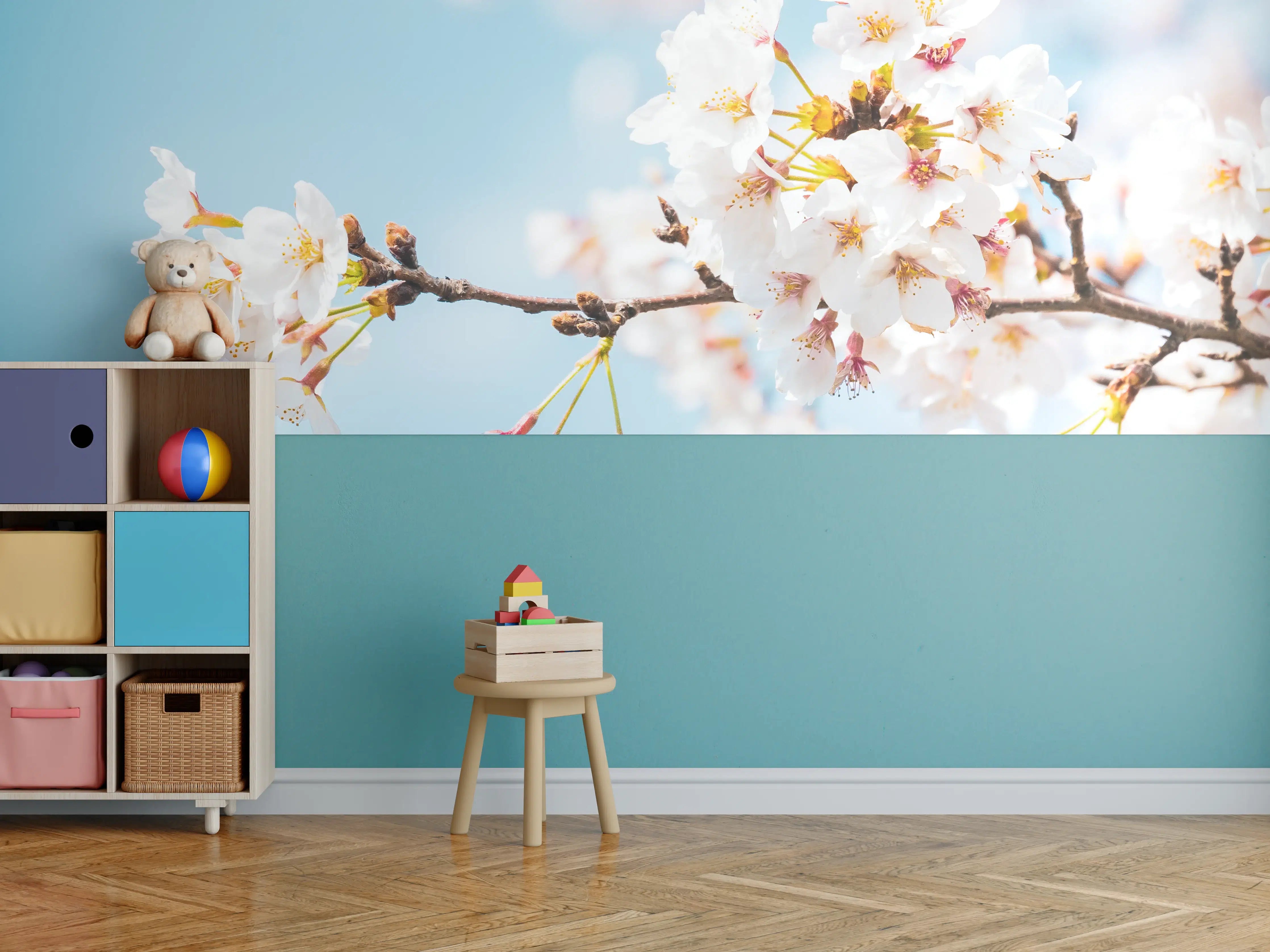 Kinderzimmer Wandgestaltung - Kirschblüten in voller Blüte