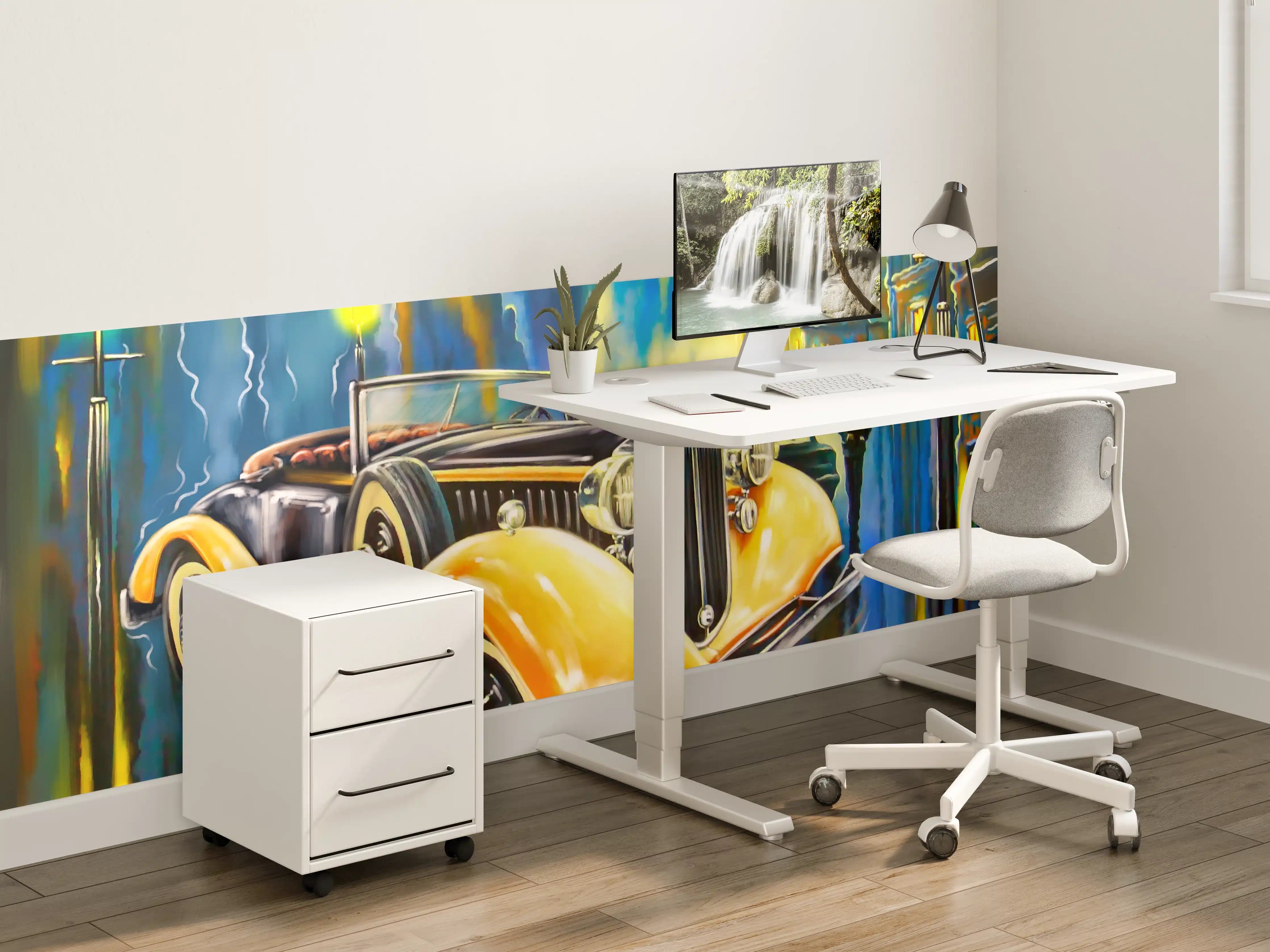 Kinderzimmer Wandgestaltung - Klassischer Oldtimer Kunstdruck