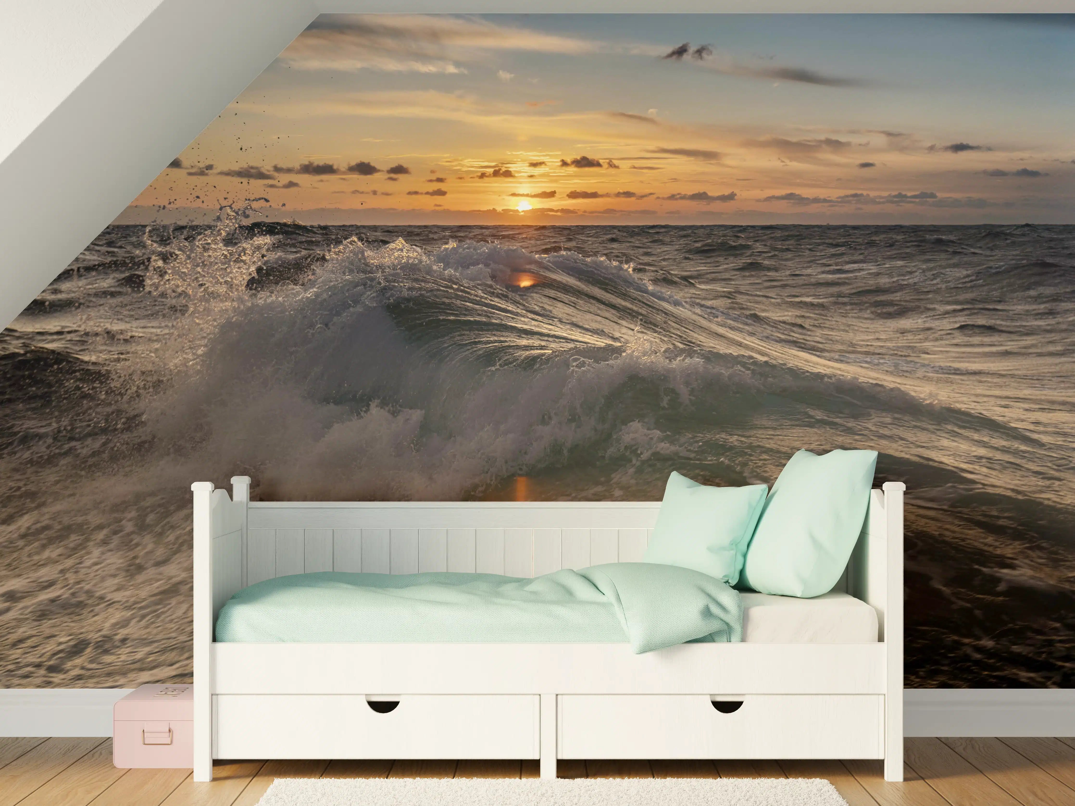 Kinderzimmer Wandgestaltung - Kleine Windwelle bei Sonnenuntergang