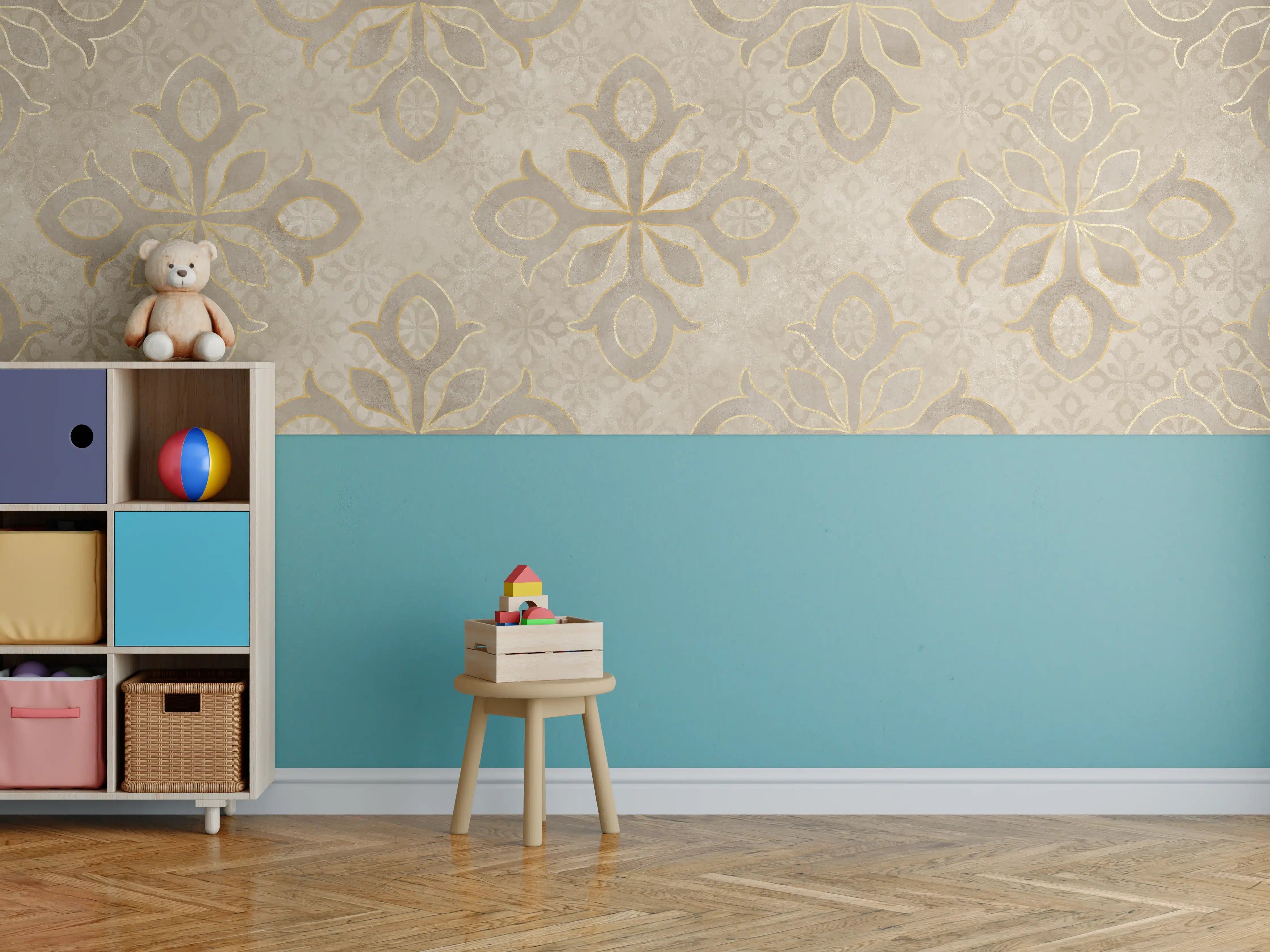 Kinderzimmer Wandgestaltung - Königliches Ornament Muster