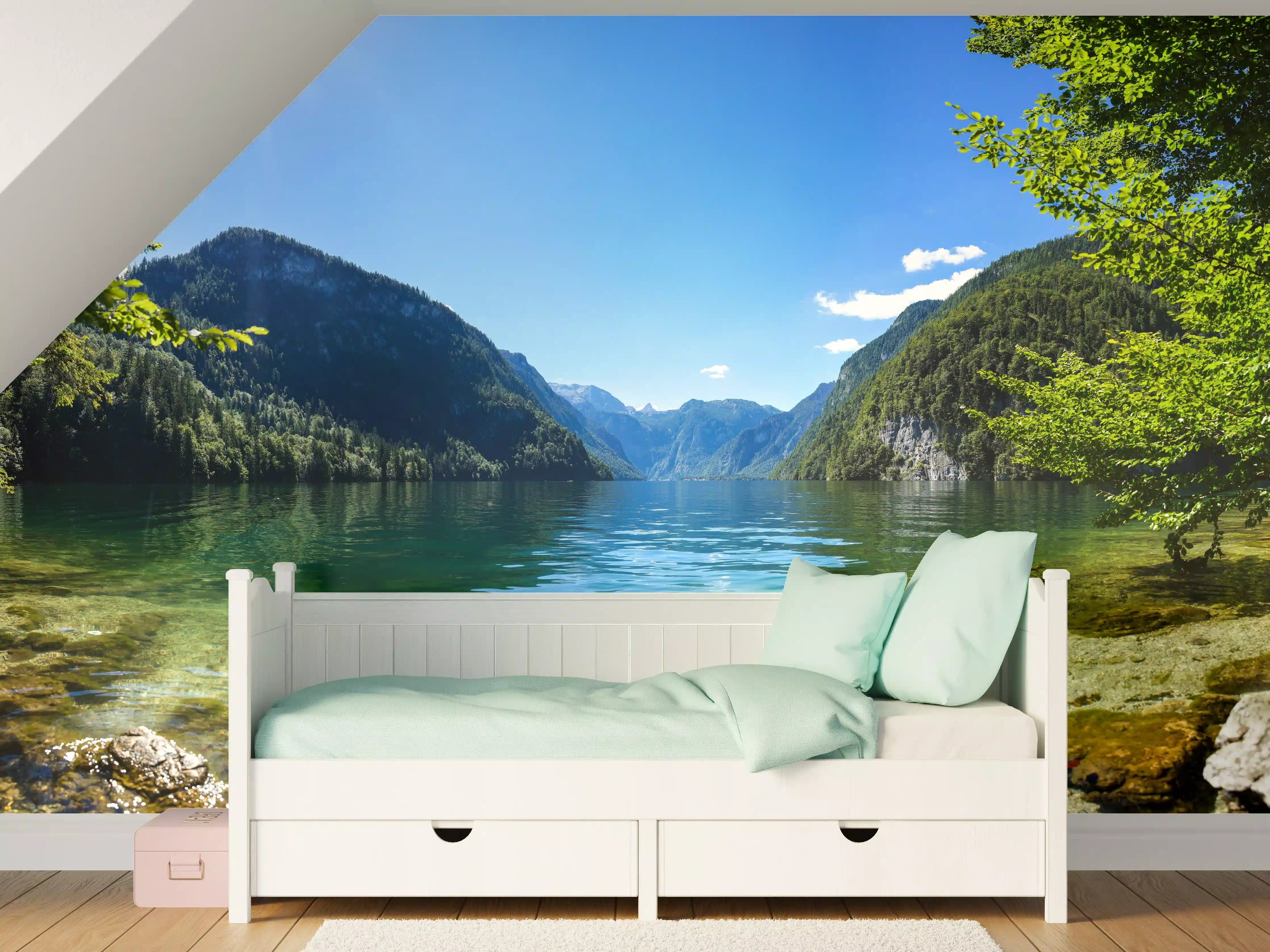 Kinderzimmer Wandgestaltung - Königsee & Berge in Alpen