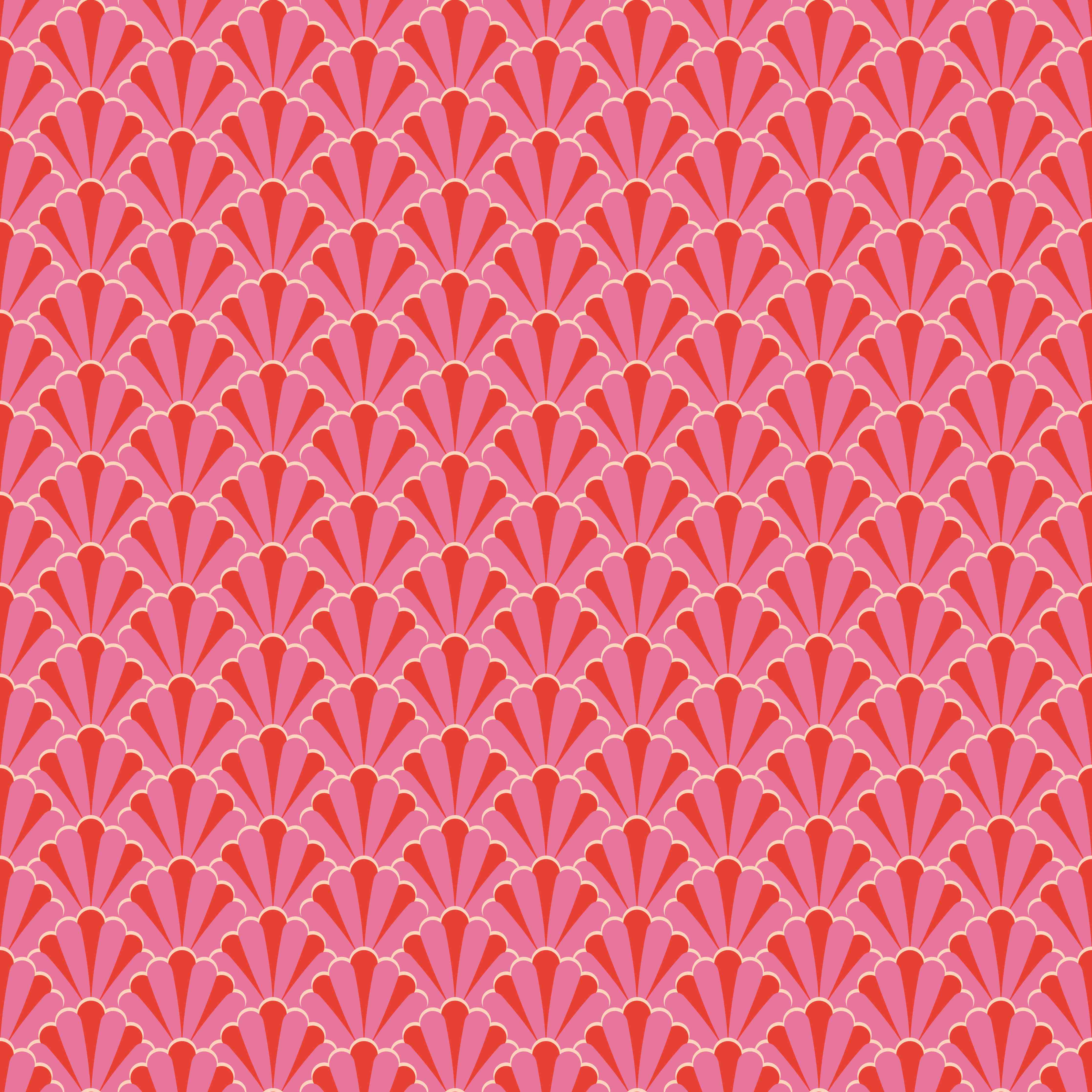 Kinderzimmer Wandgestaltung-Korallenrosa Muschel-Tapete