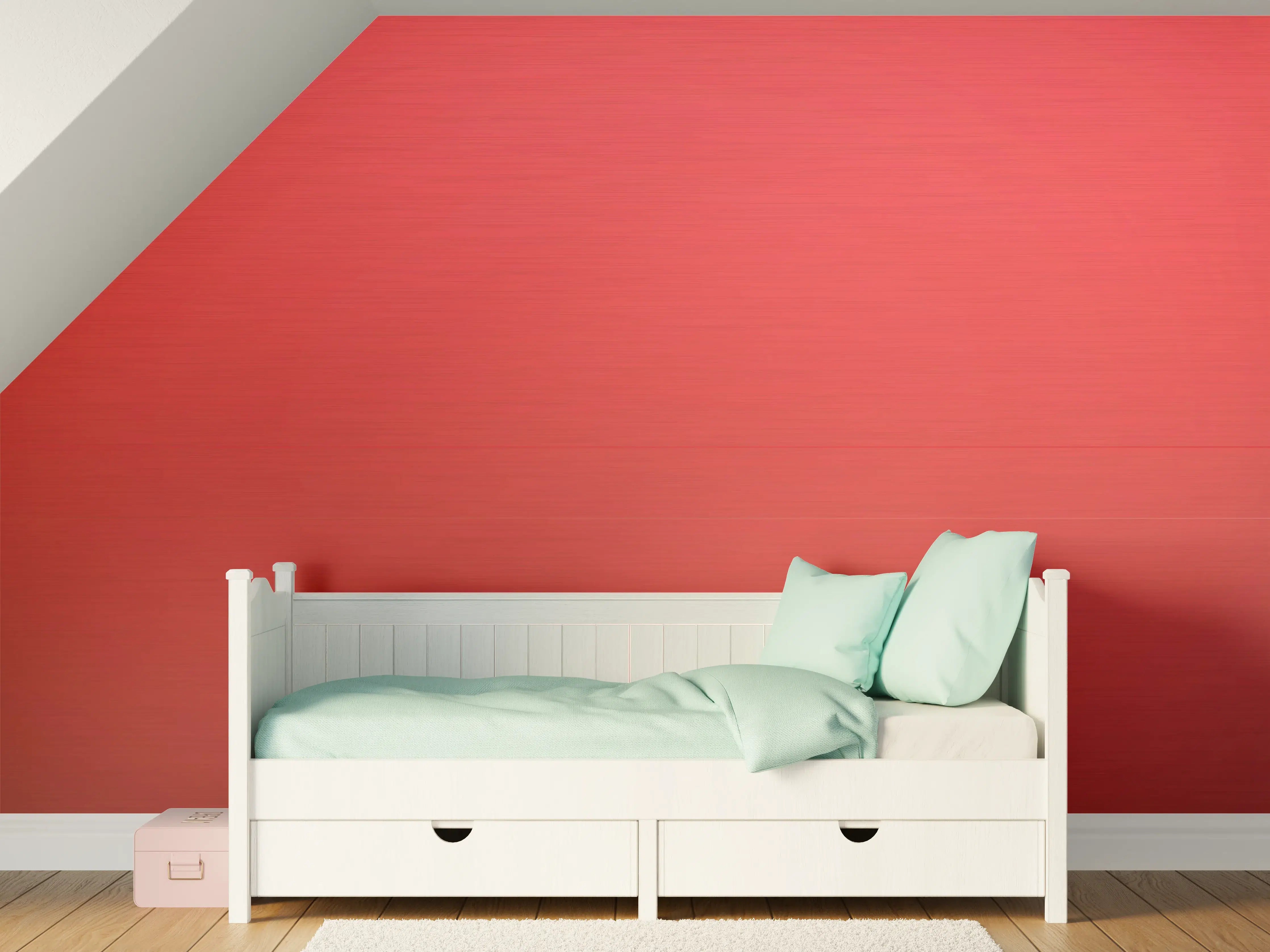 Kinderzimmer Wandgestaltung - Kräftiges Rot Uni-Farbe