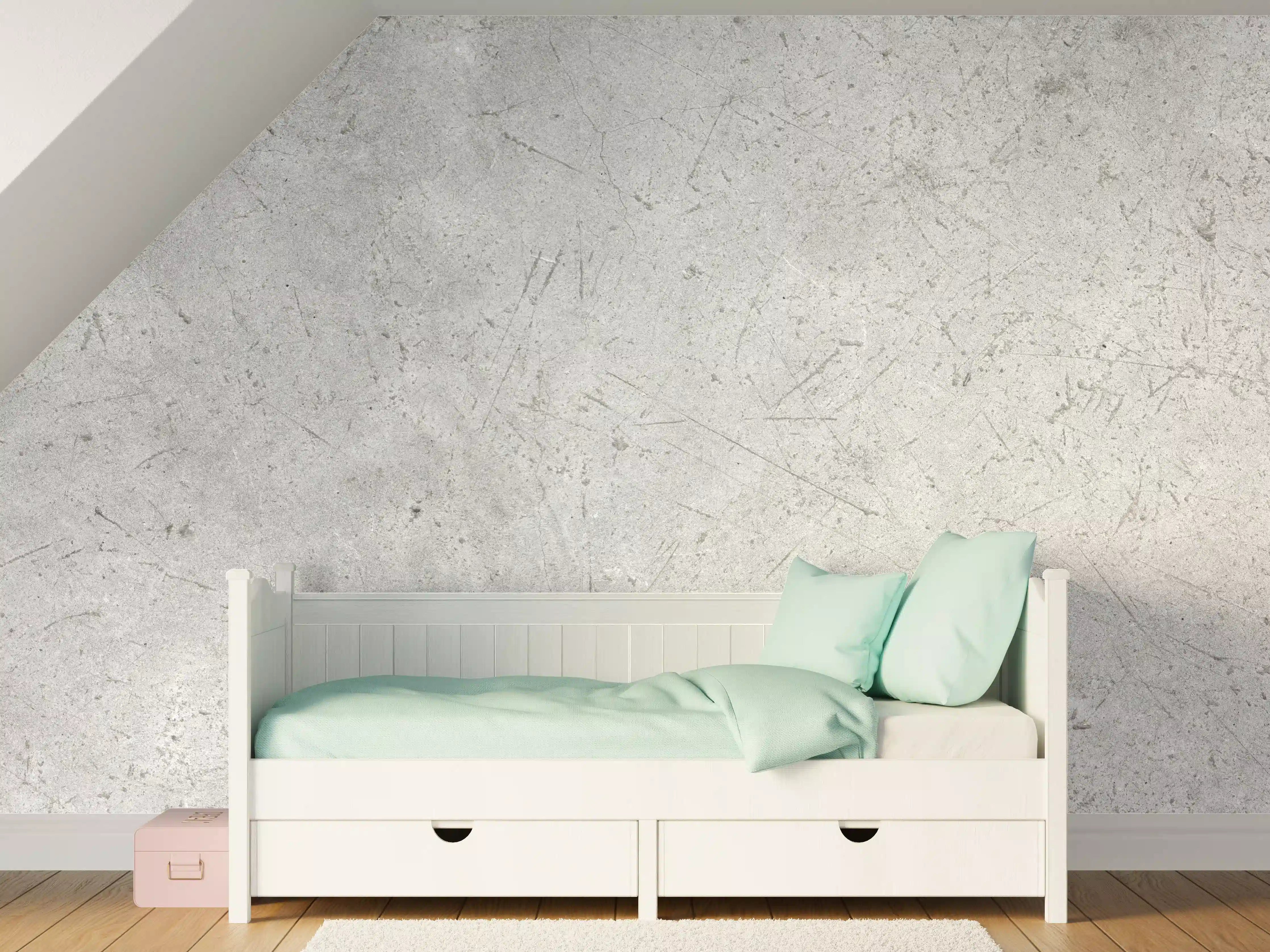 Kinderzimmer Wandgestaltung - Kratzige graue Betonwand