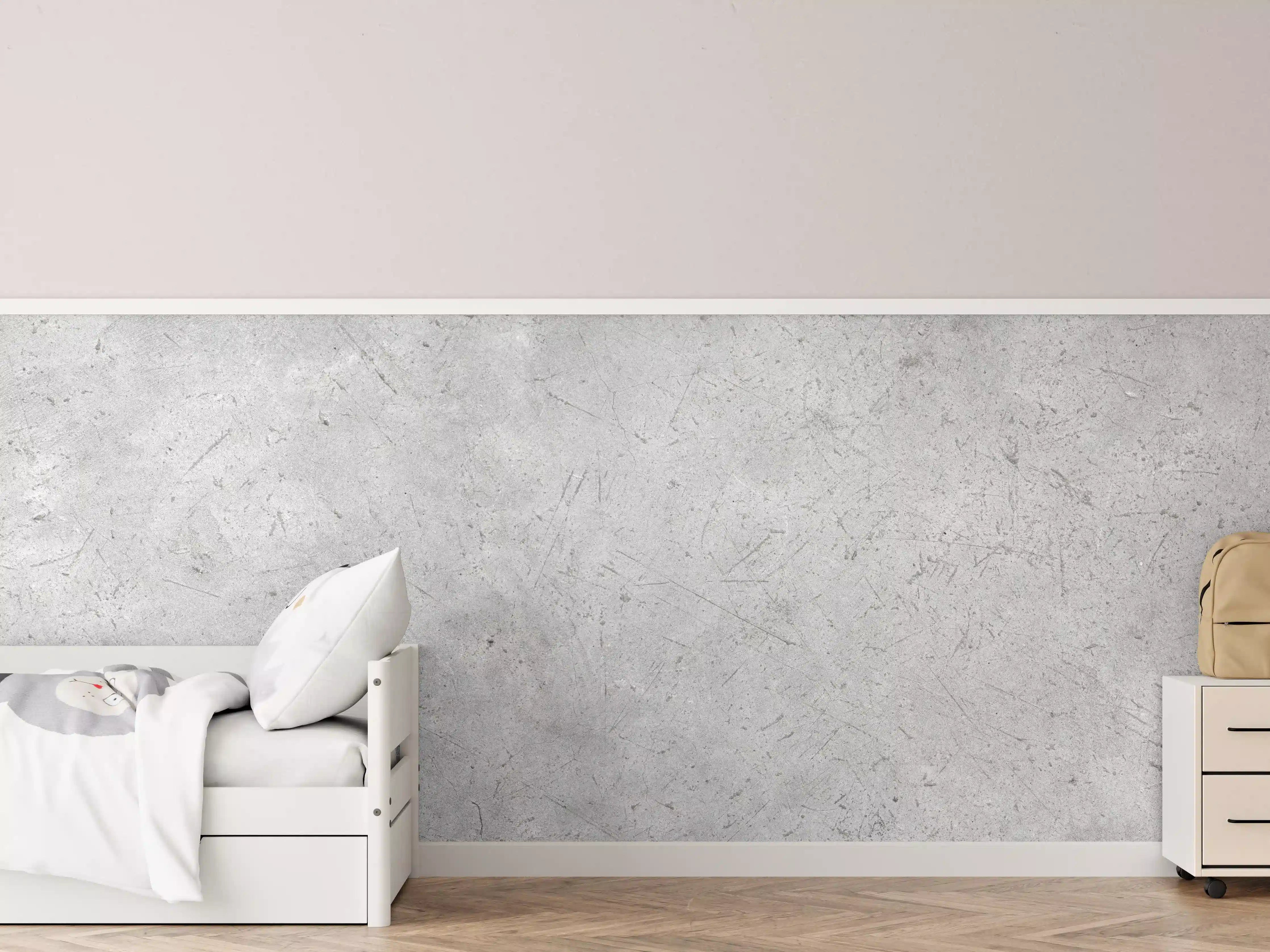 Kinderzimmer Wandgestaltung - Kratzige graue Betonwand
