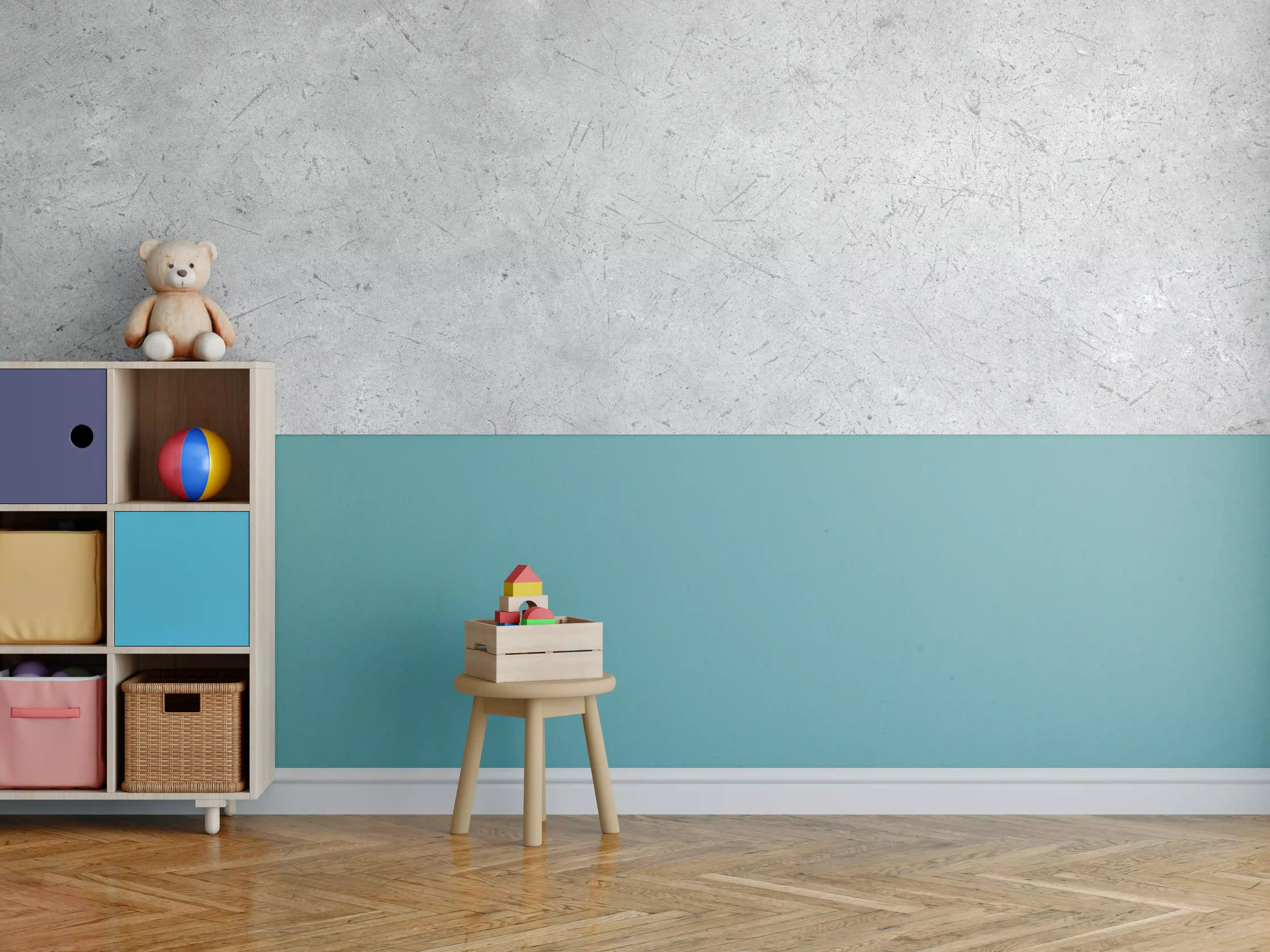 Kinderzimmer Wandgestaltung - Kratzige graue Betonwand