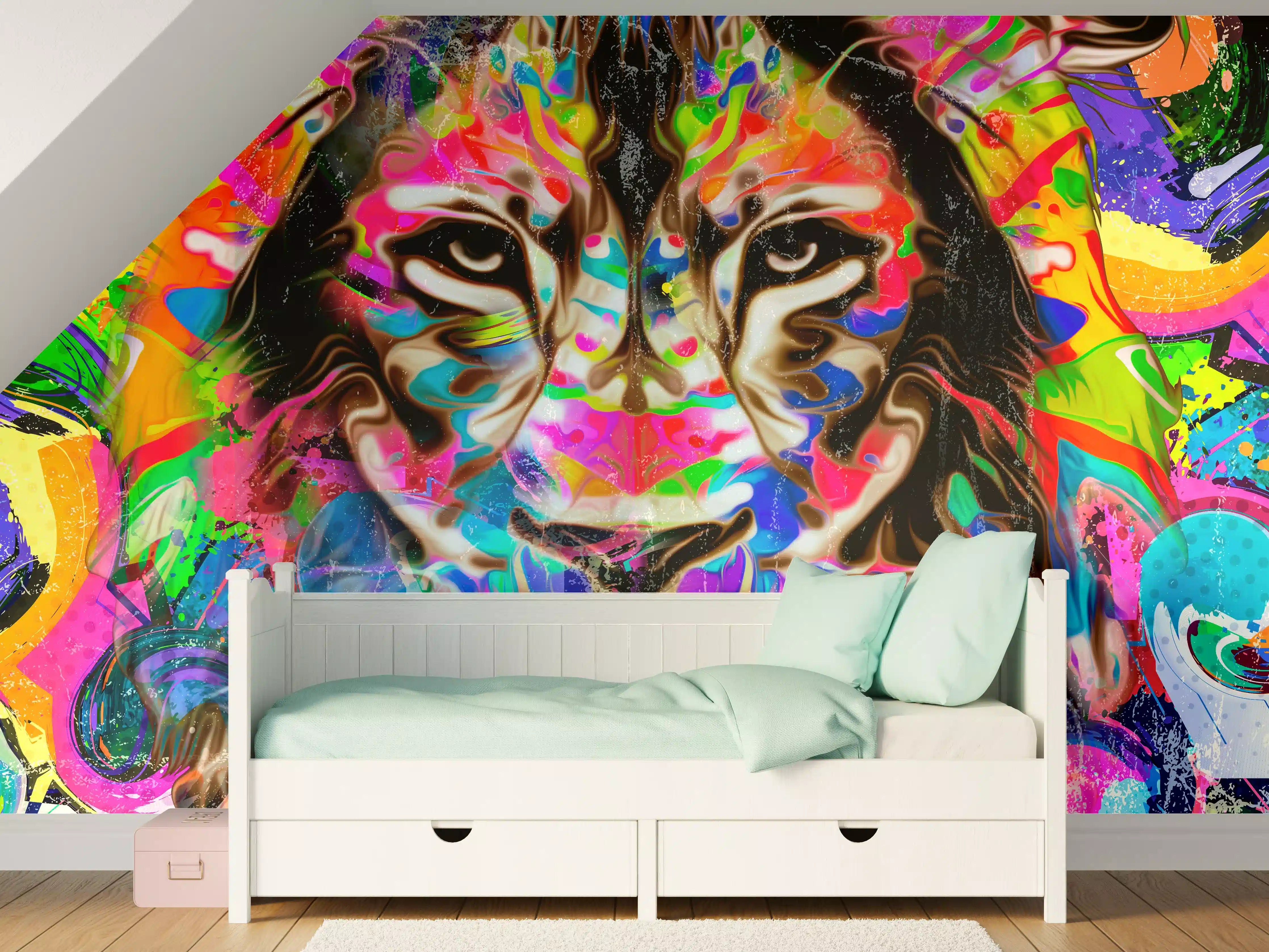 Kinderzimmer Wandgestaltung - Kreative Darstellung eines Löwen