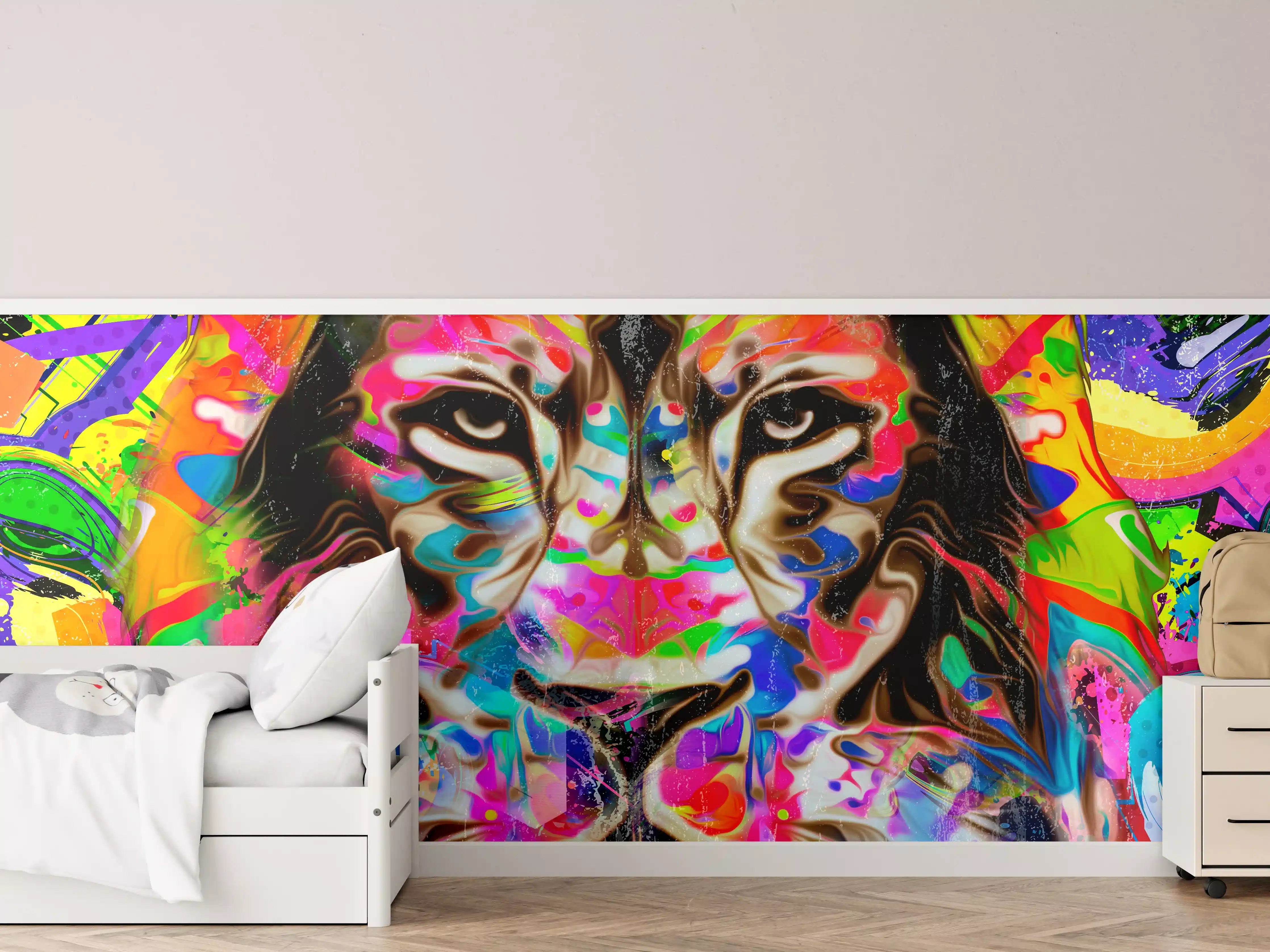 Kinderzimmer Wandgestaltung - Kreative Darstellung eines Löwen