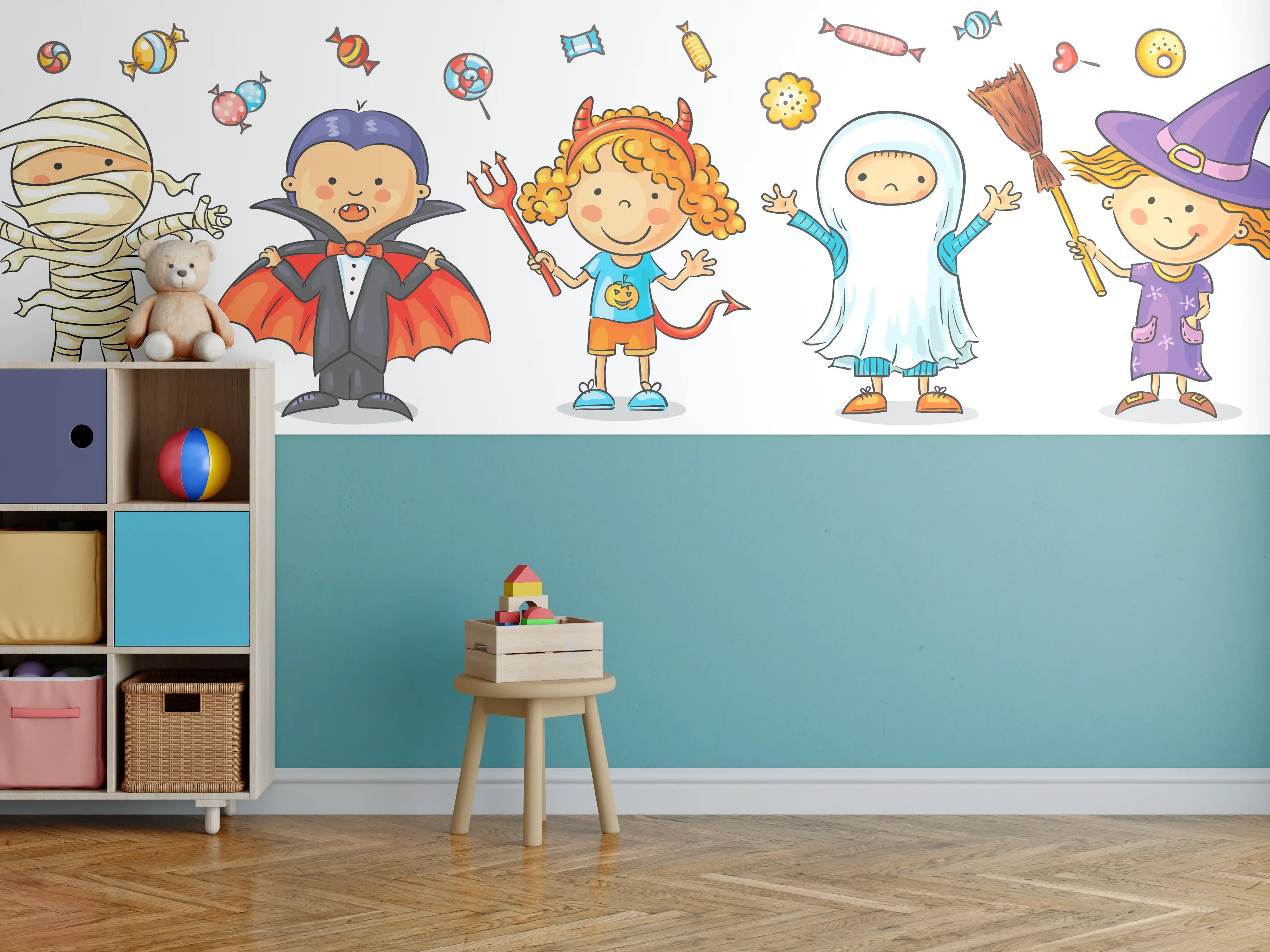 Kinderzimmer Wandgestaltung - Kreative Halloween-Mottofiguren