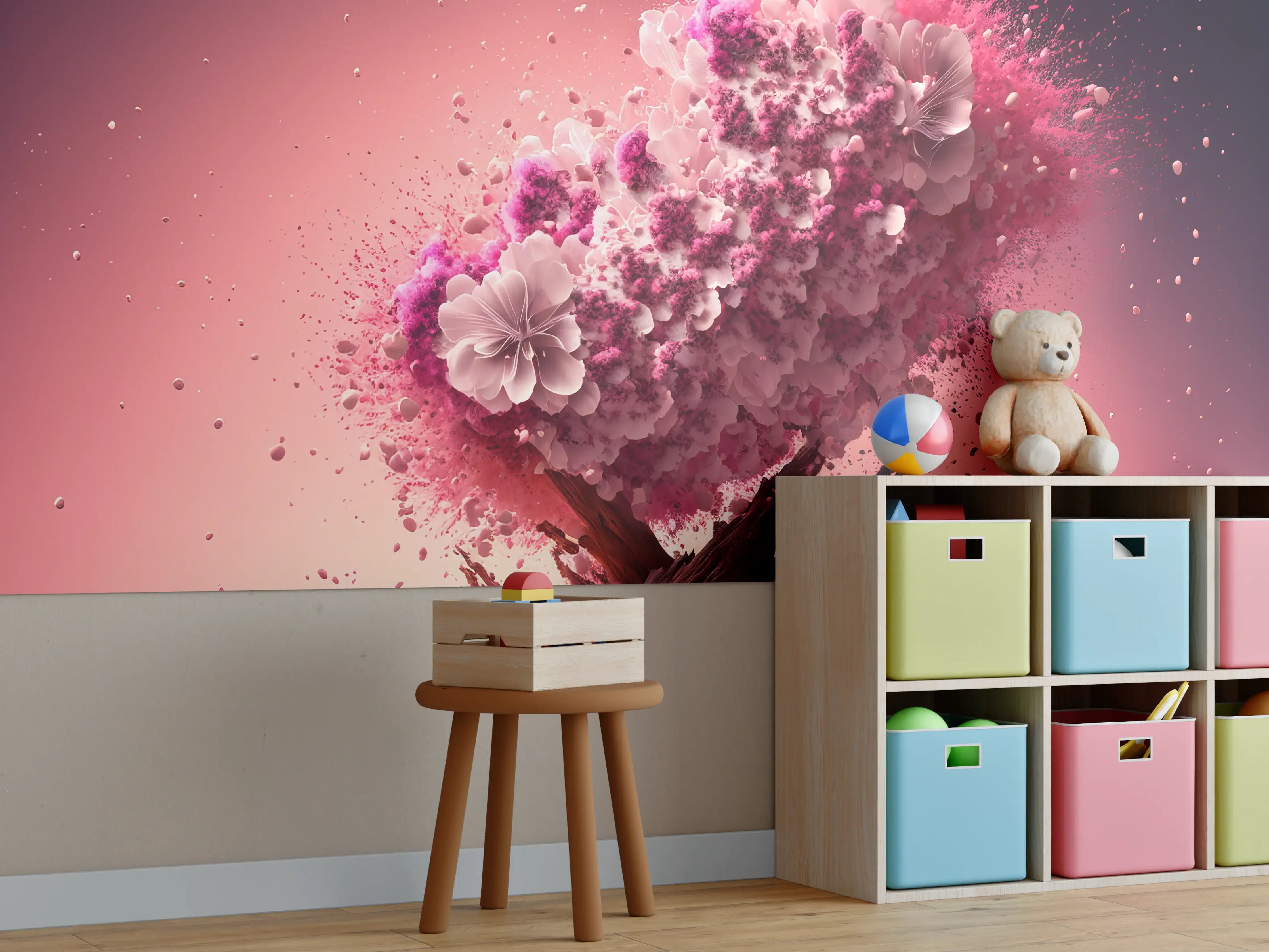 Kinderzimmer Wandgestaltung - Kreative Kirschblütenblütenexplosion 3