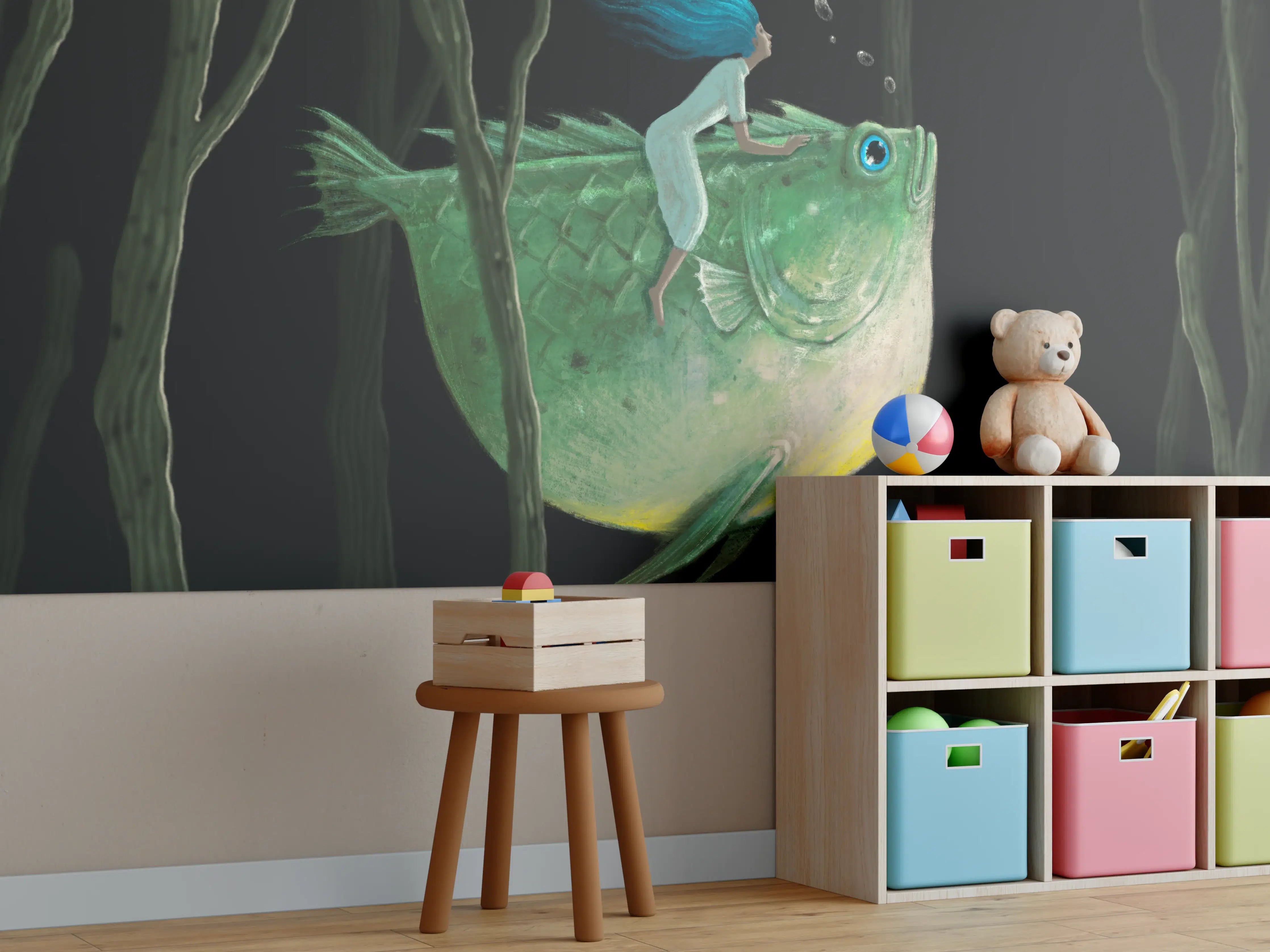 Kinderzimmer Wandgestaltung - Künstlerische Darstellung - Fantasie
