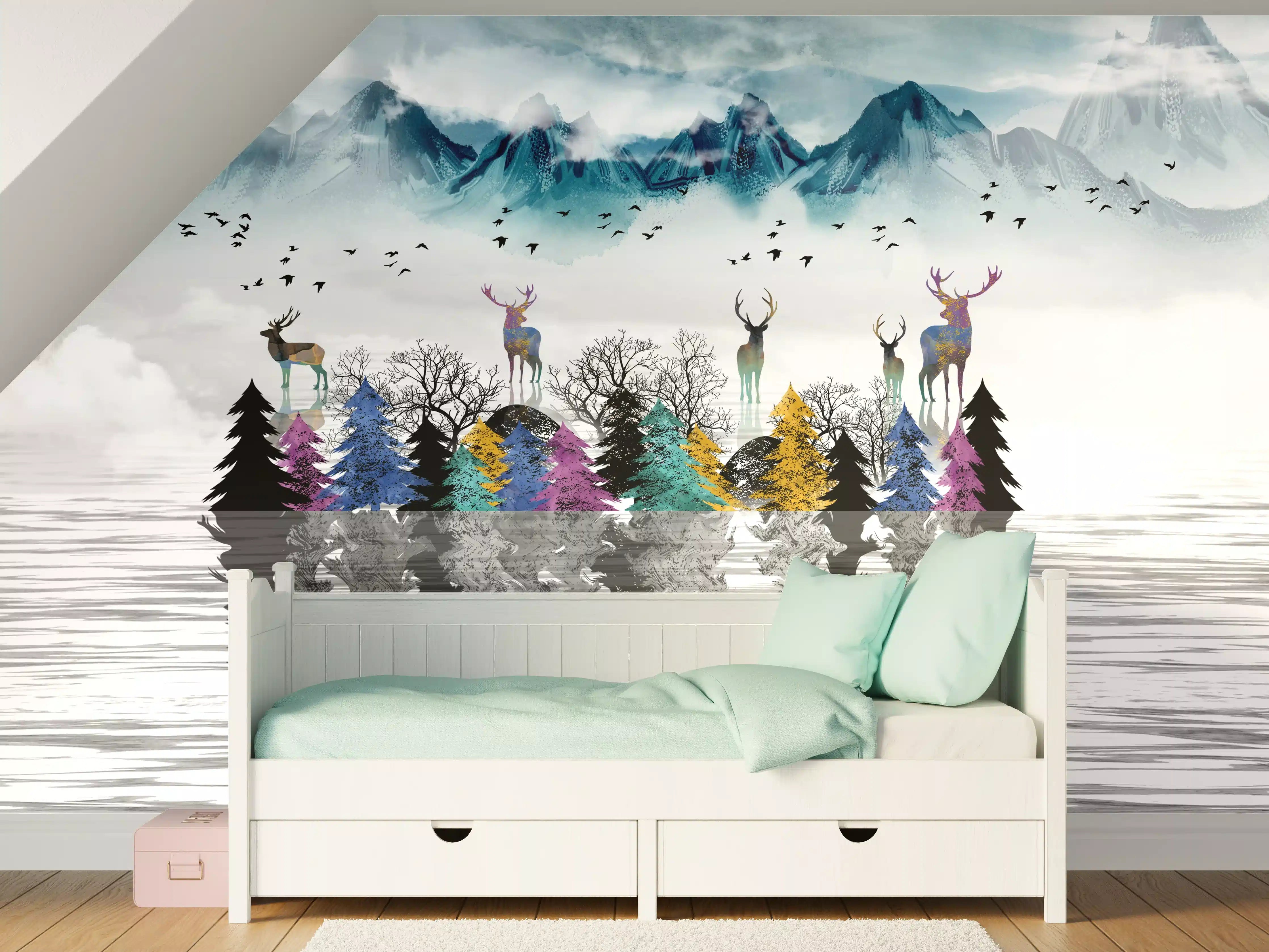 Kinderzimmer Wandgestaltung - Künstlerische Landschaft - Portrait