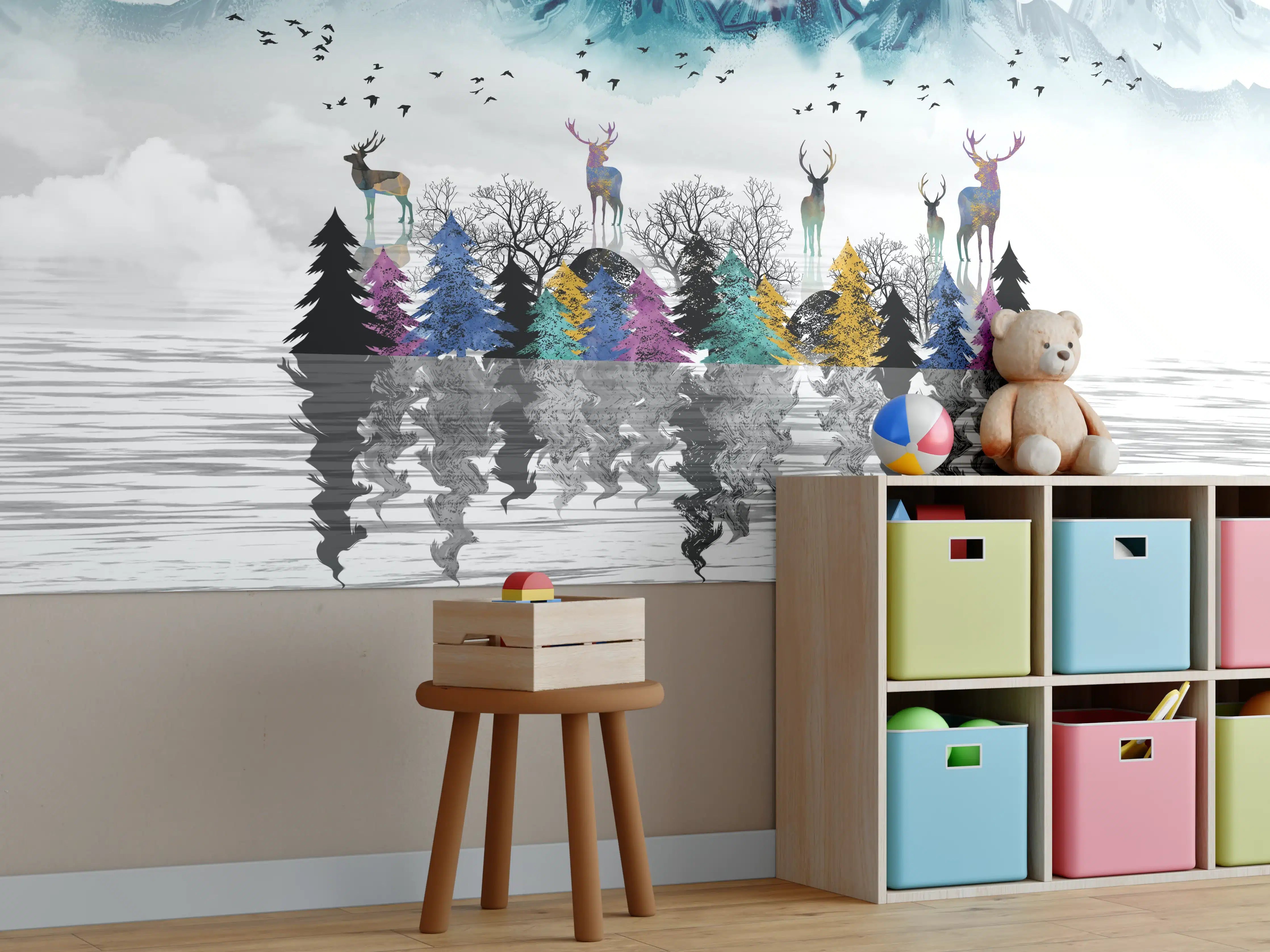 Kinderzimmer Wandgestaltung - Künstlerische Landschaft - Portrait