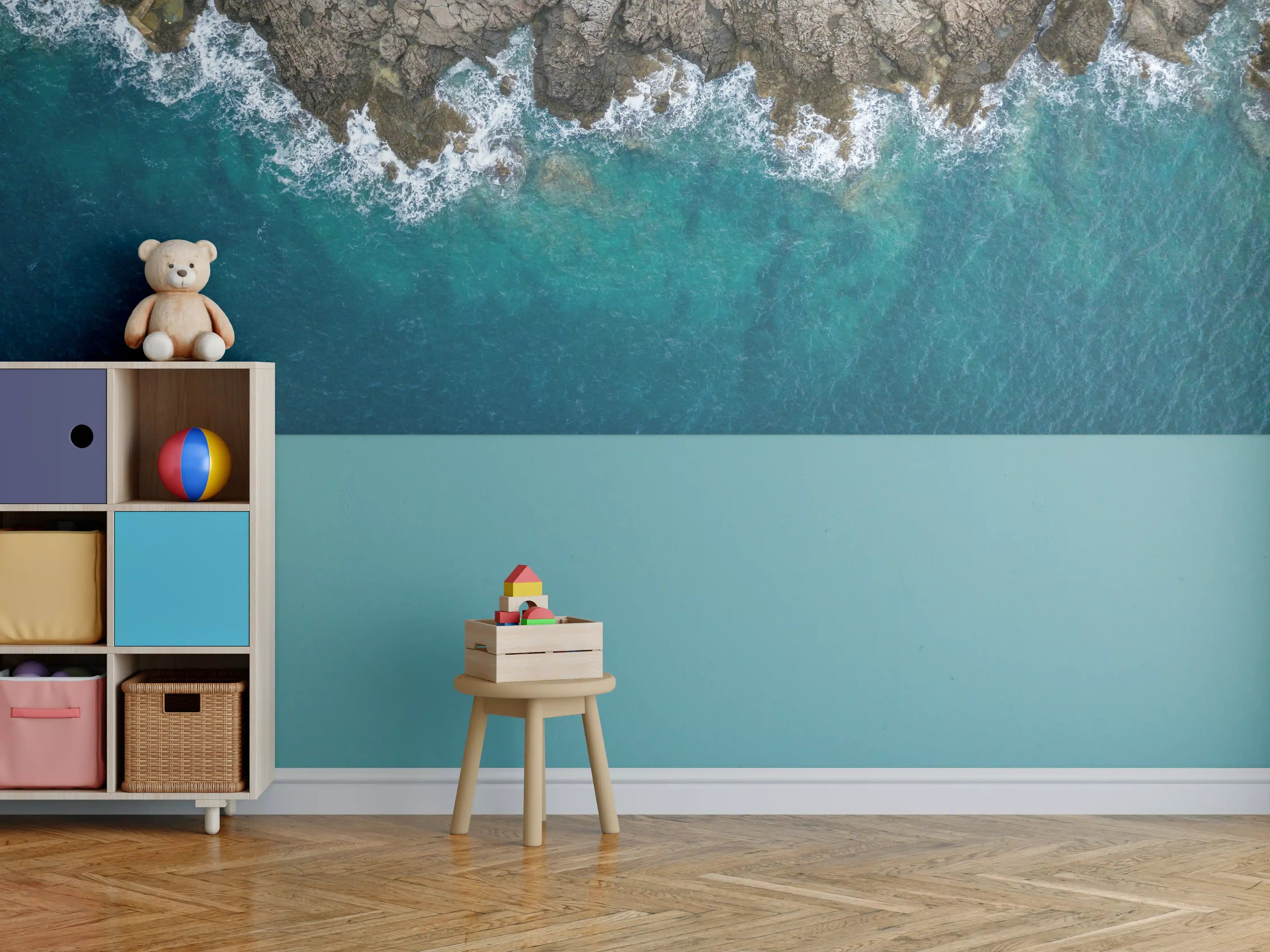 Kinderzimmer Wandgestaltung - Küstenklippe über dem Meer