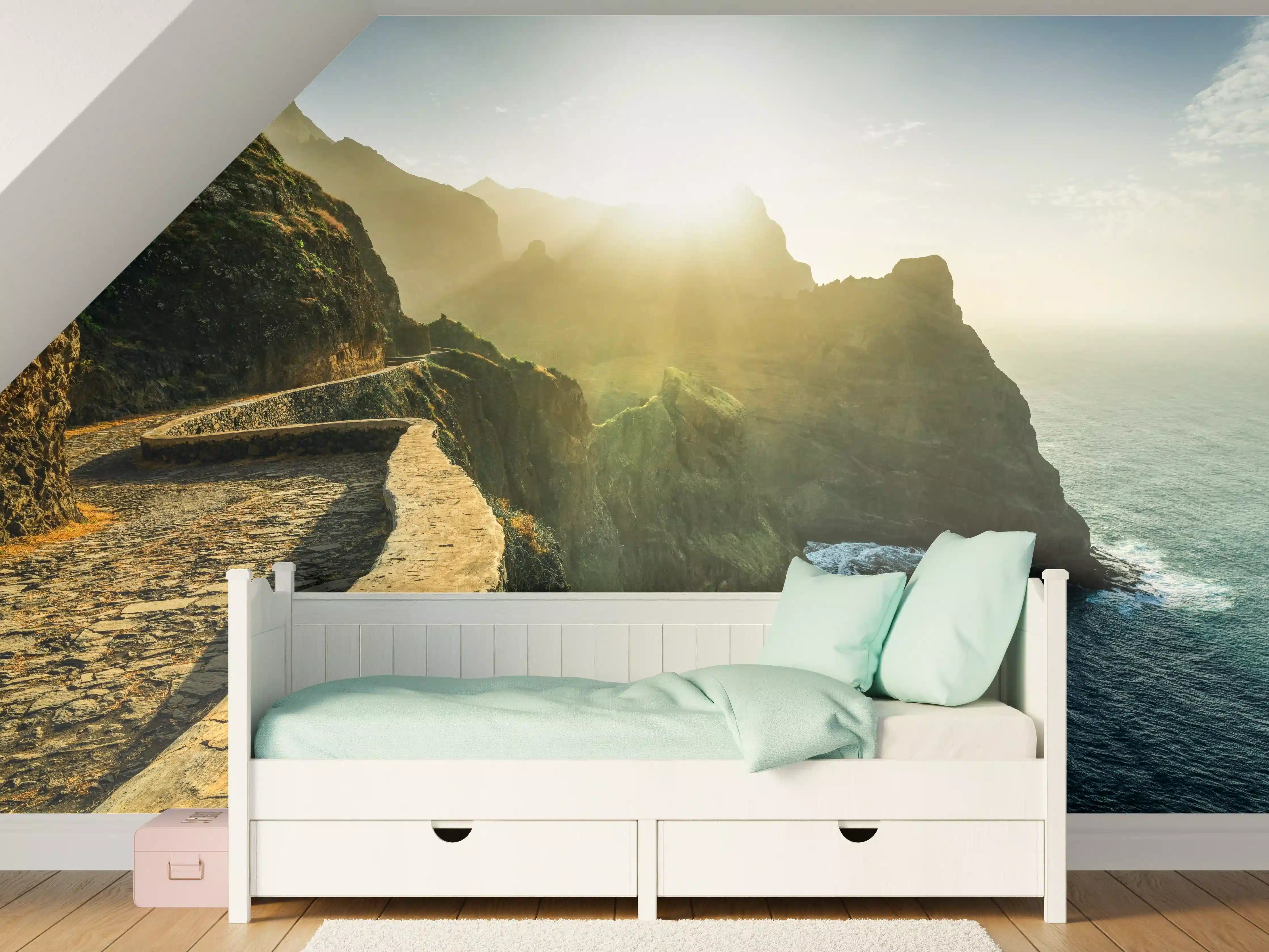 Kinderzimmer Wandgestaltung - Küstenweg bei Sonnenaufgang