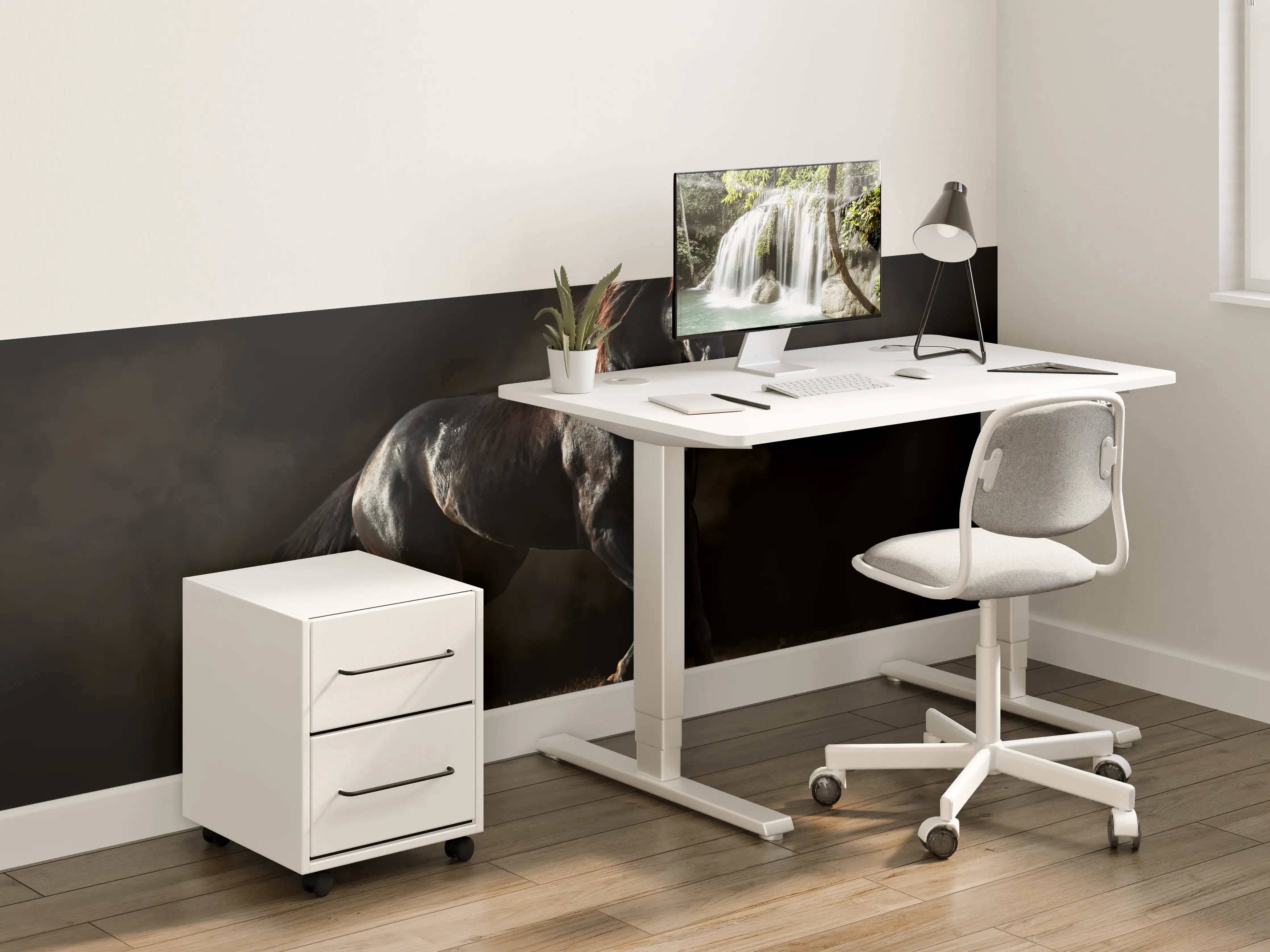 Kinderzimmer Wandgestaltung - Kunstfoto eines schwarzen Pferdes