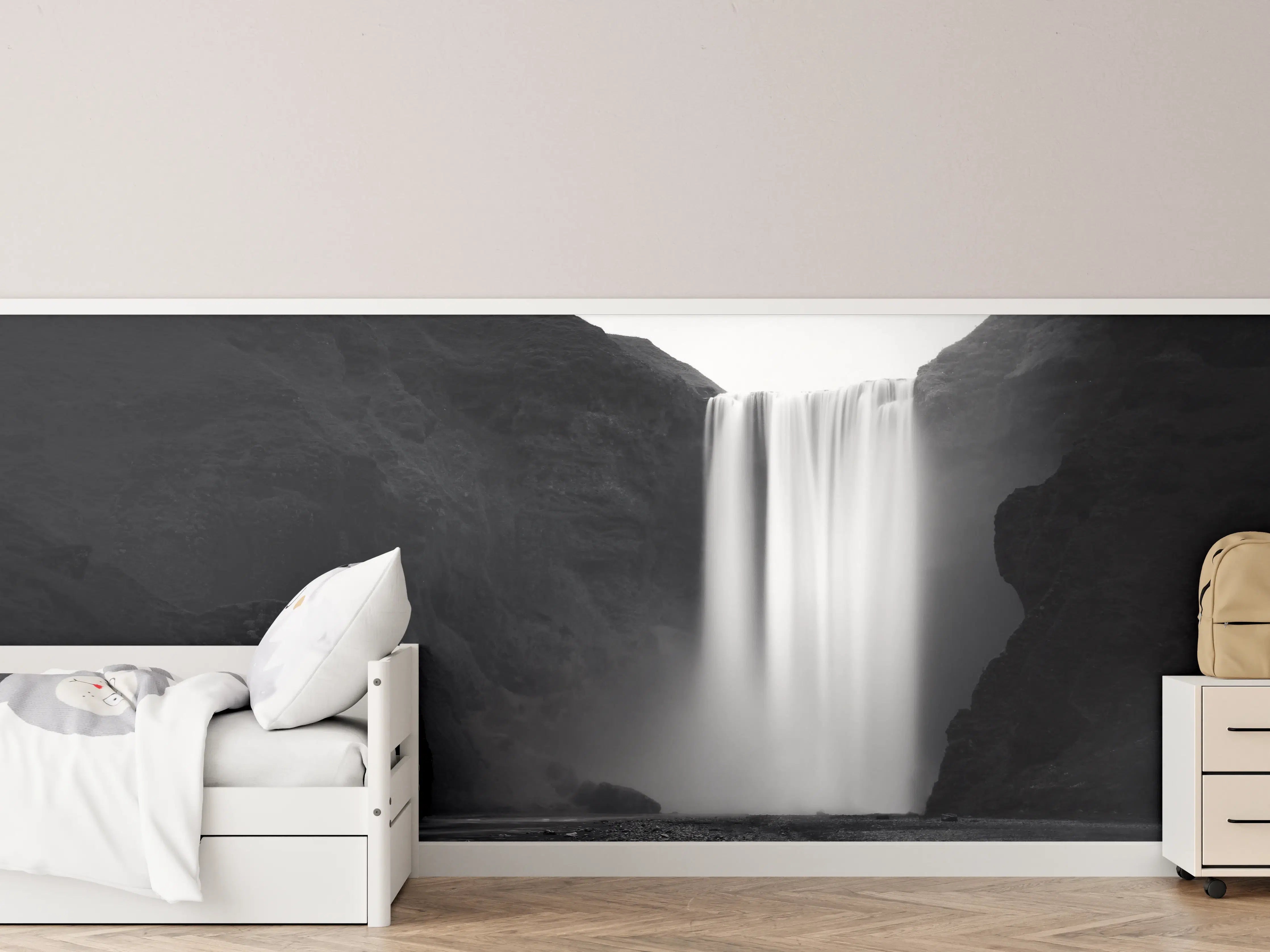 Kinderzimmer Wandgestaltung - Kunstfotografie - Skogafoss Wasserfall, Island