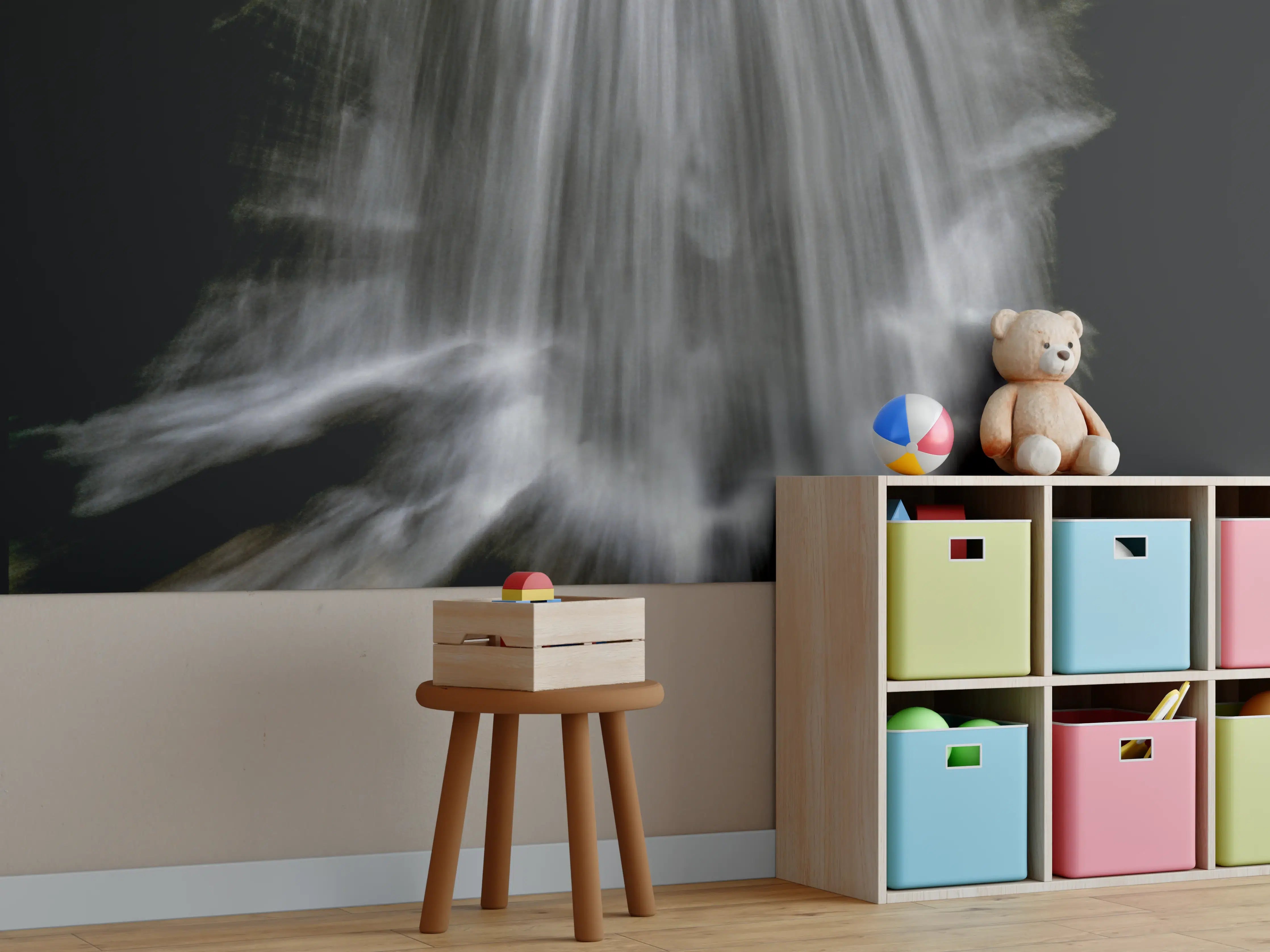 Kinderzimmer Wandgestaltung - Kunstvoller Wasserfall
