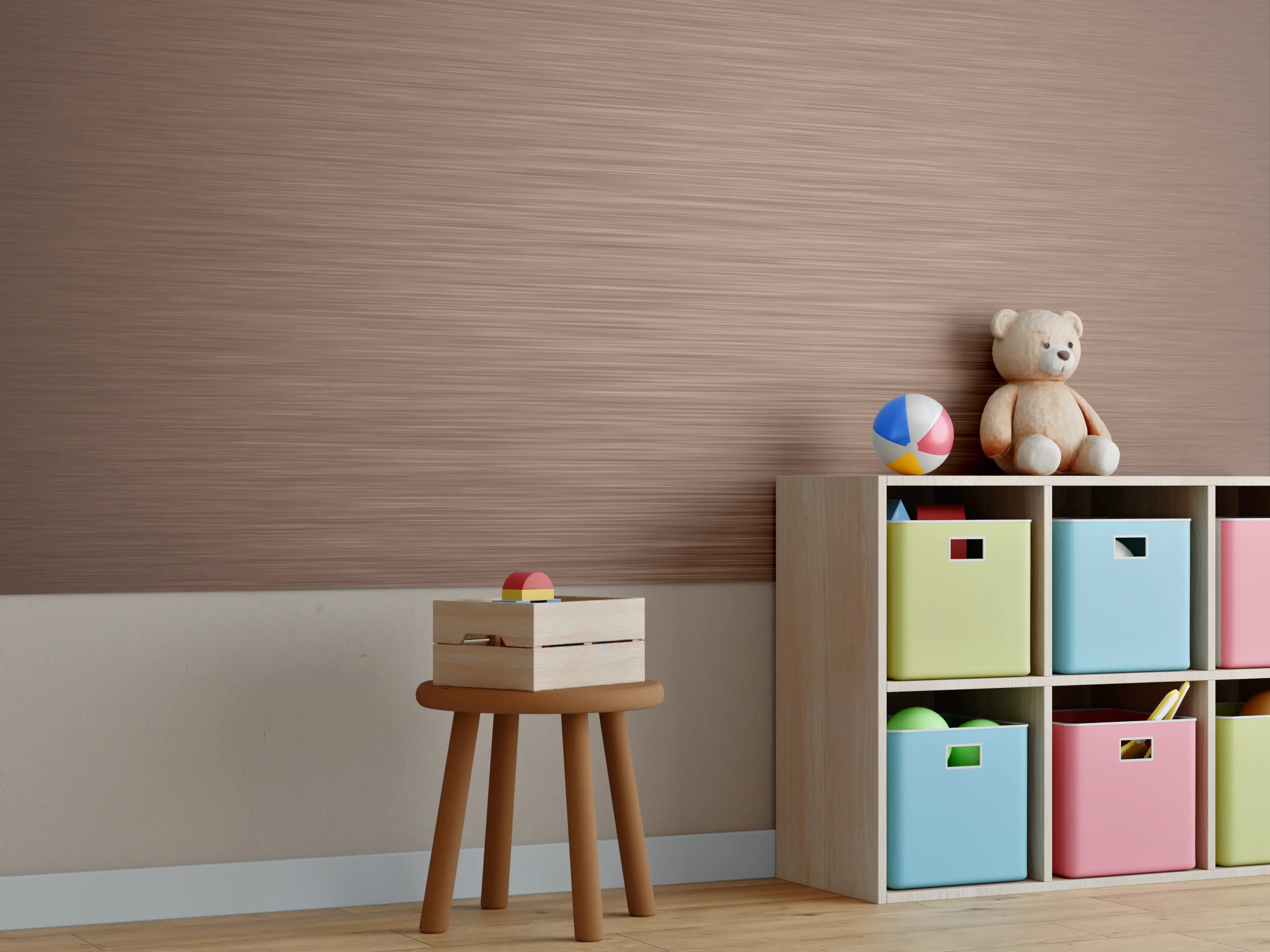 Kinderzimmer Wandgestaltung - Kupfer - ALU Prime - Metall Gebürstet