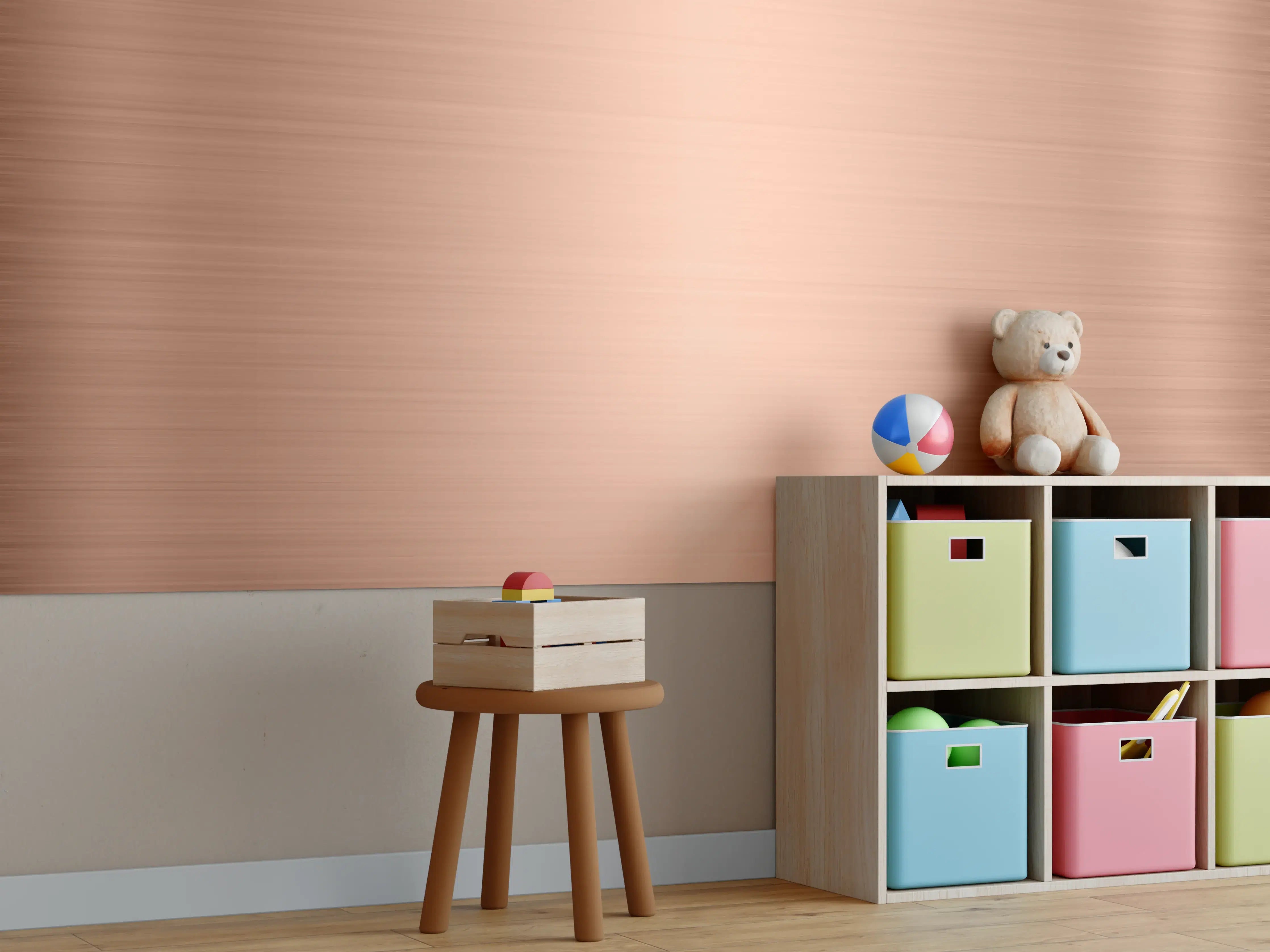 Kinderzimmer Wandgestaltung - Kupfer belichtet
