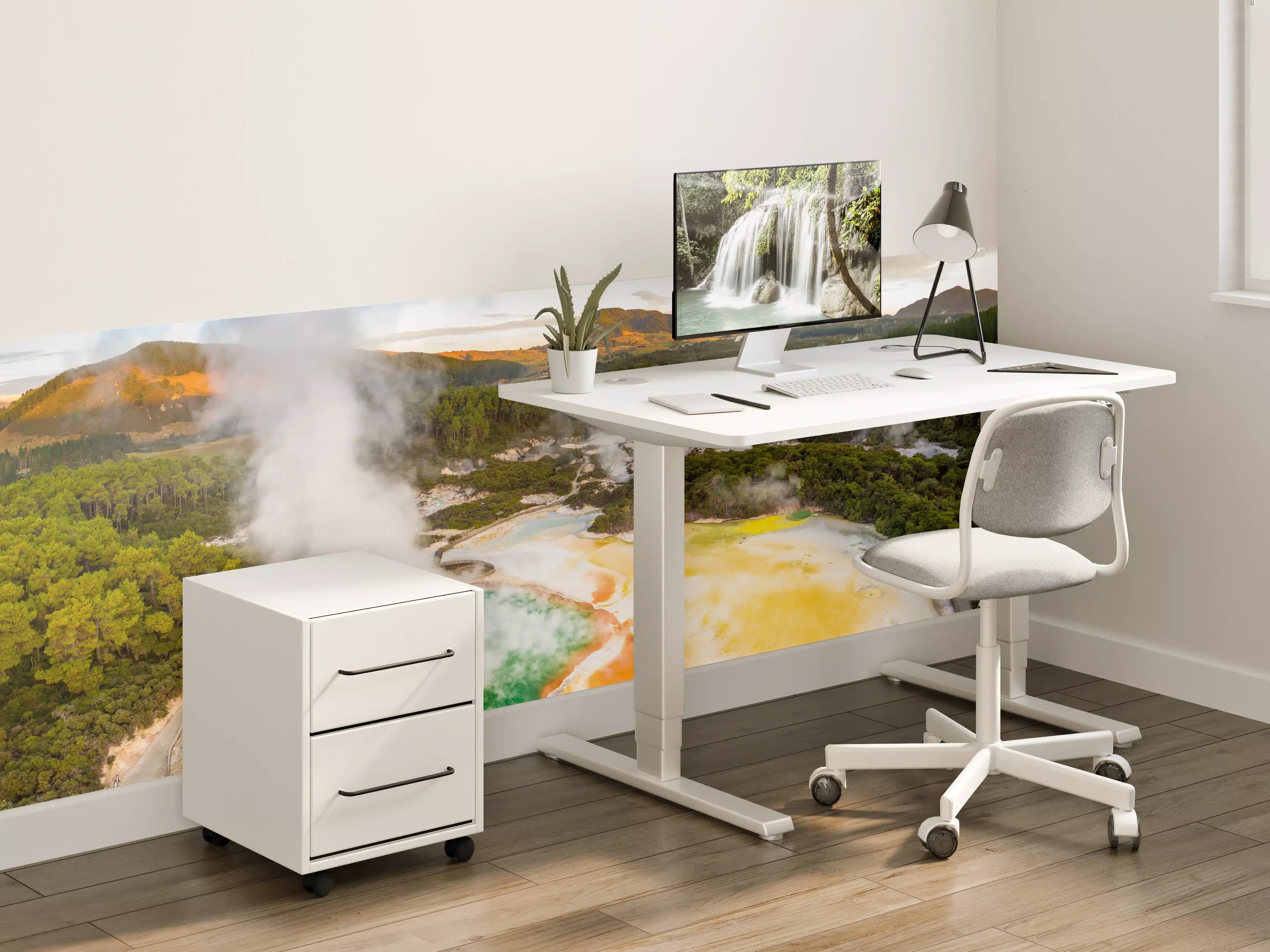 Kinderzimmer Wandgestaltung - Landschaft mit kochend heißem Schlamm