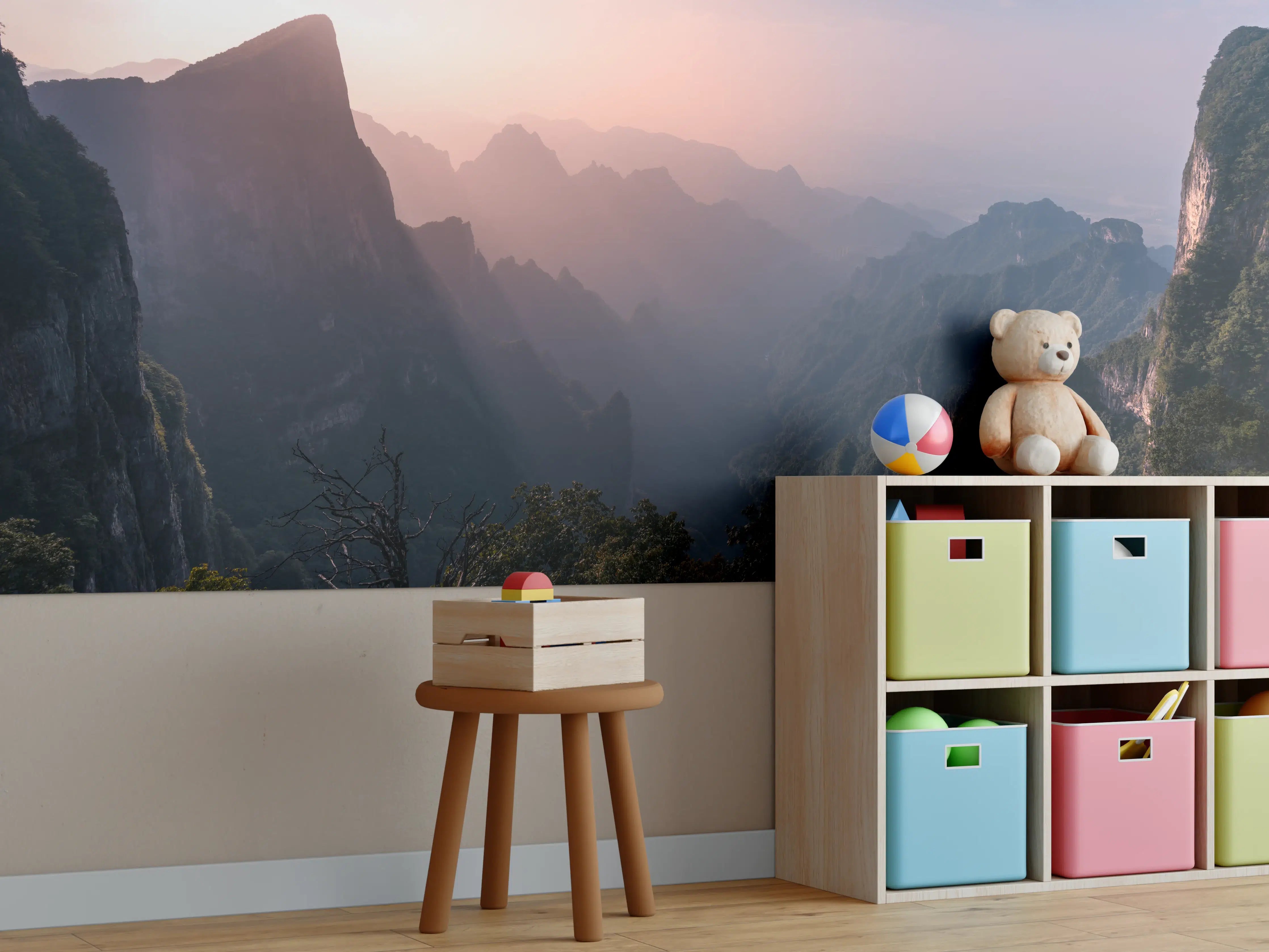 Kinderzimmer Wandgestaltung - Landschaftsblick - Berg Tianmen