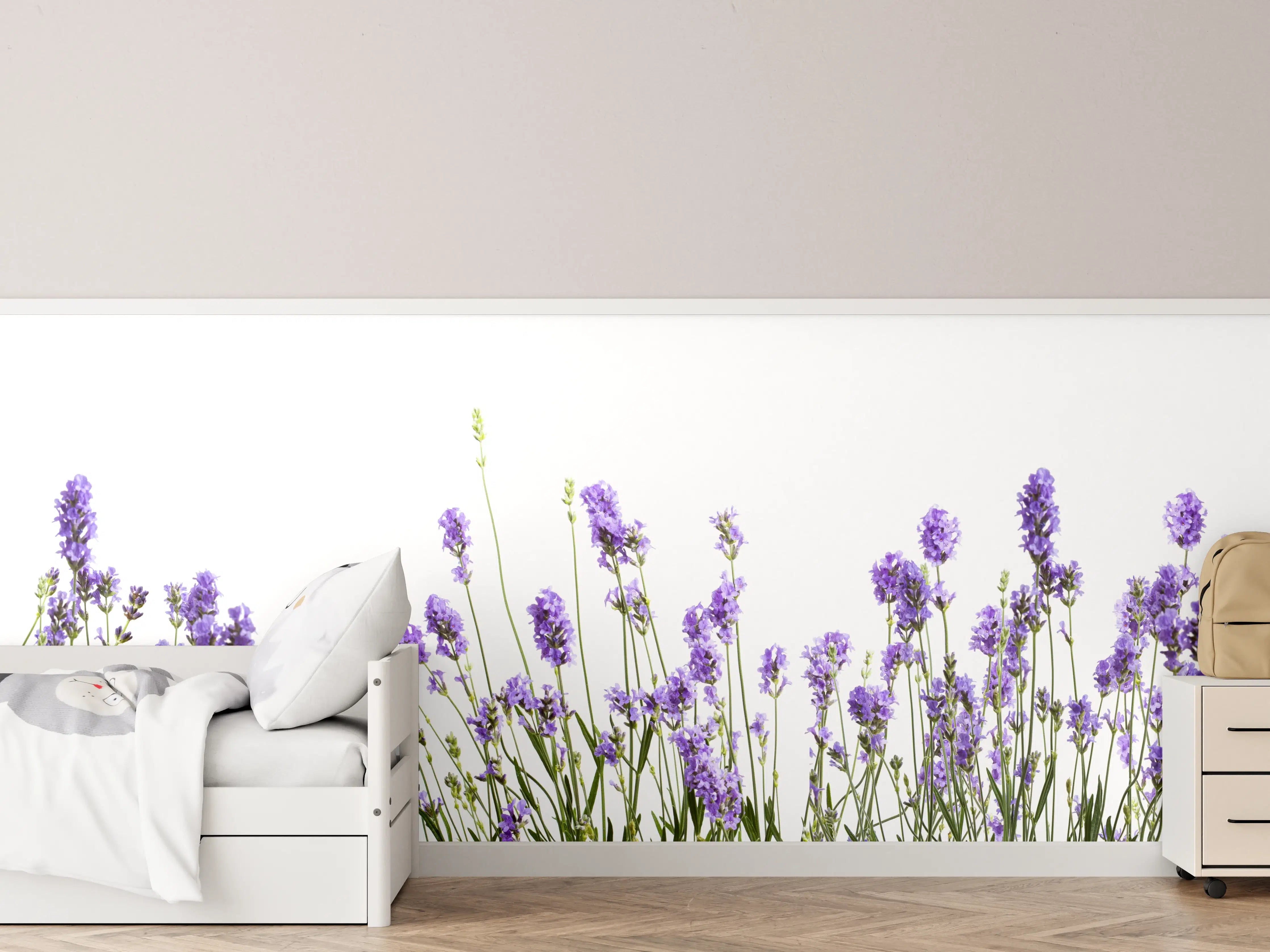 Kinderzimmer Wandgestaltung - Lavendelblüten in zarten Lilatönen