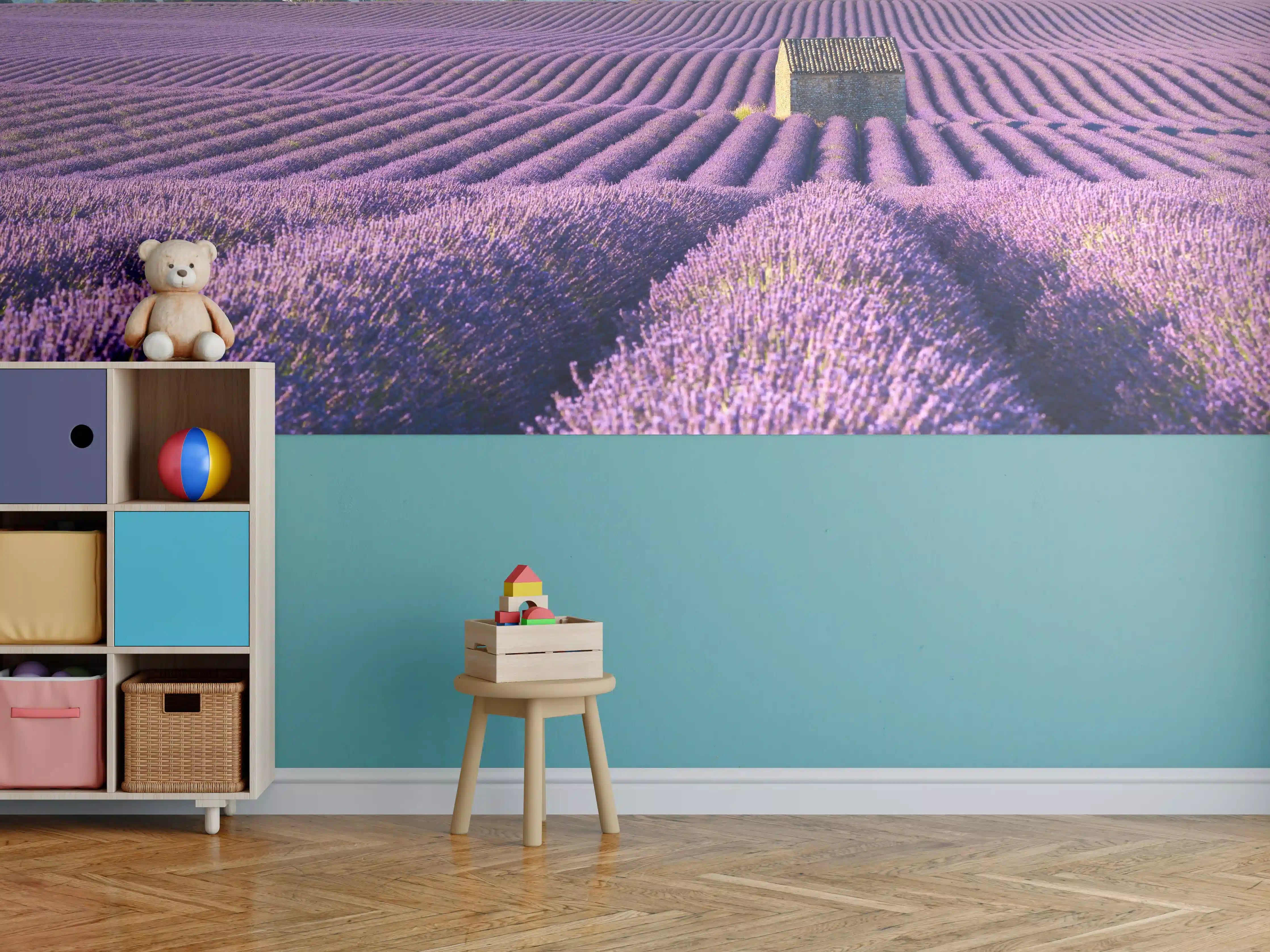 Kinderzimmer Wandgestaltung - Lavendelfelder auf dem Plateau de Valensole
