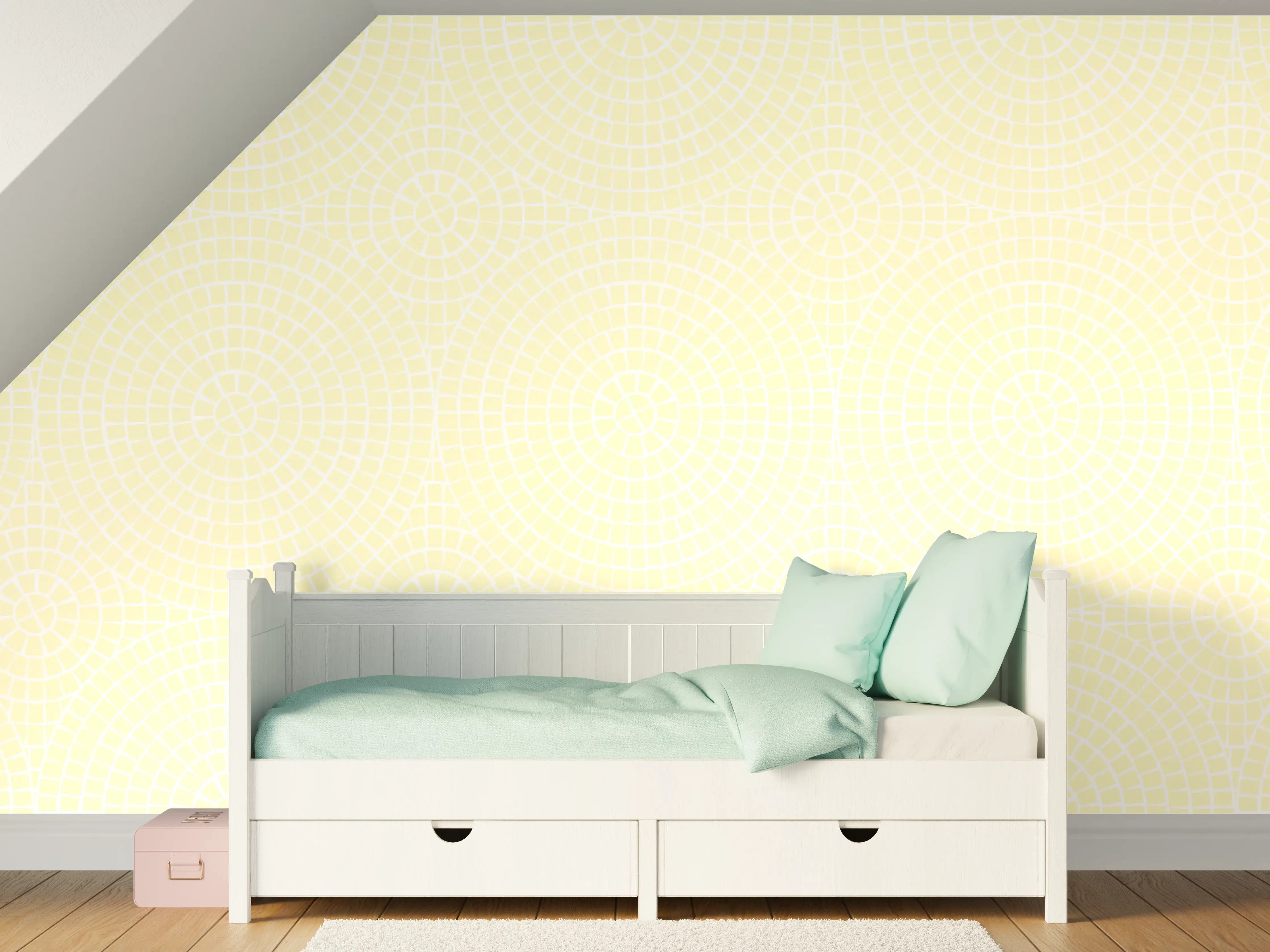 Kinderzimmer Wandgestaltung - Lemon-Crema-Mosaik-Fliese